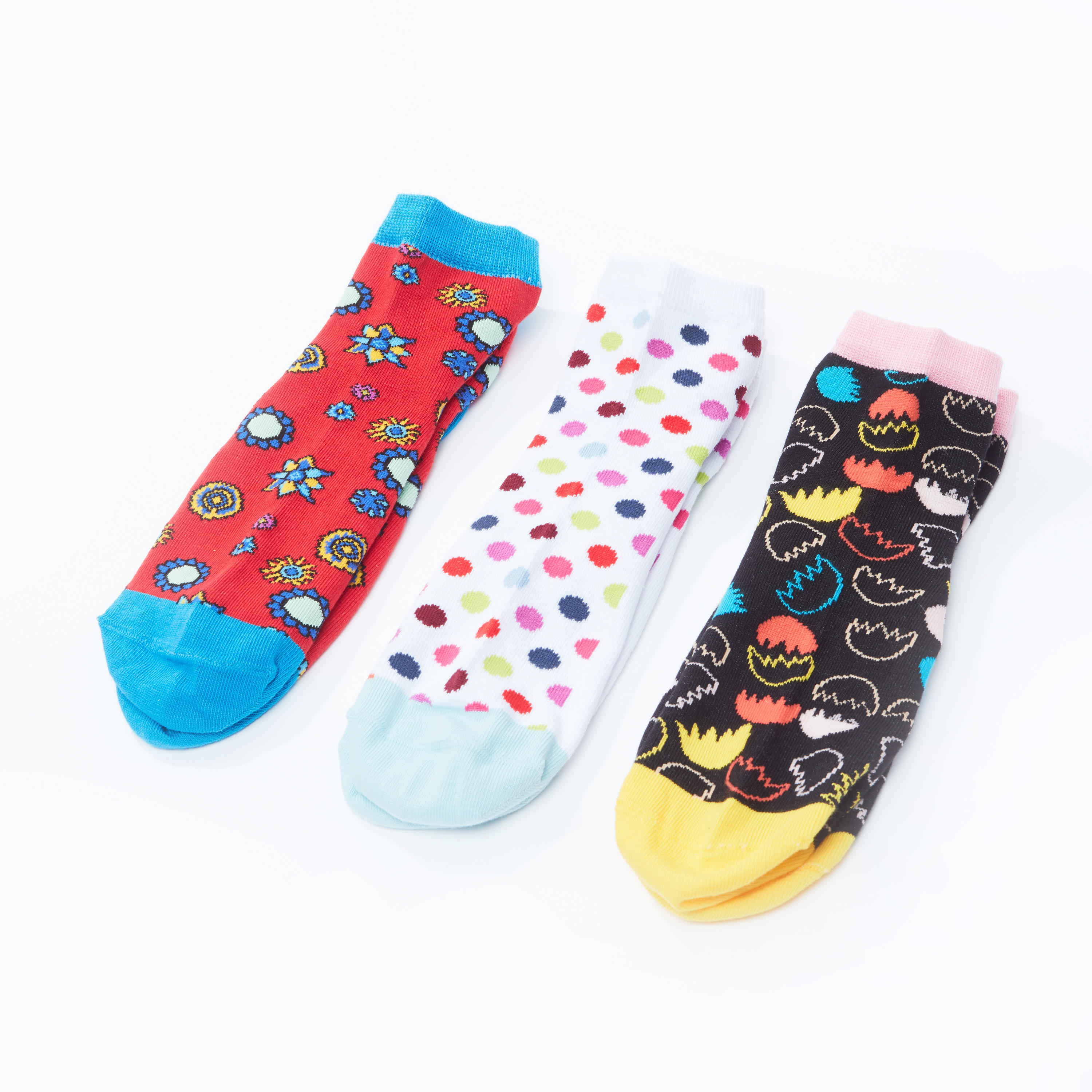 جوارب بطول الكاحل بطبعات - طقم من 3 أزواج-women-socksandstockings-image-3