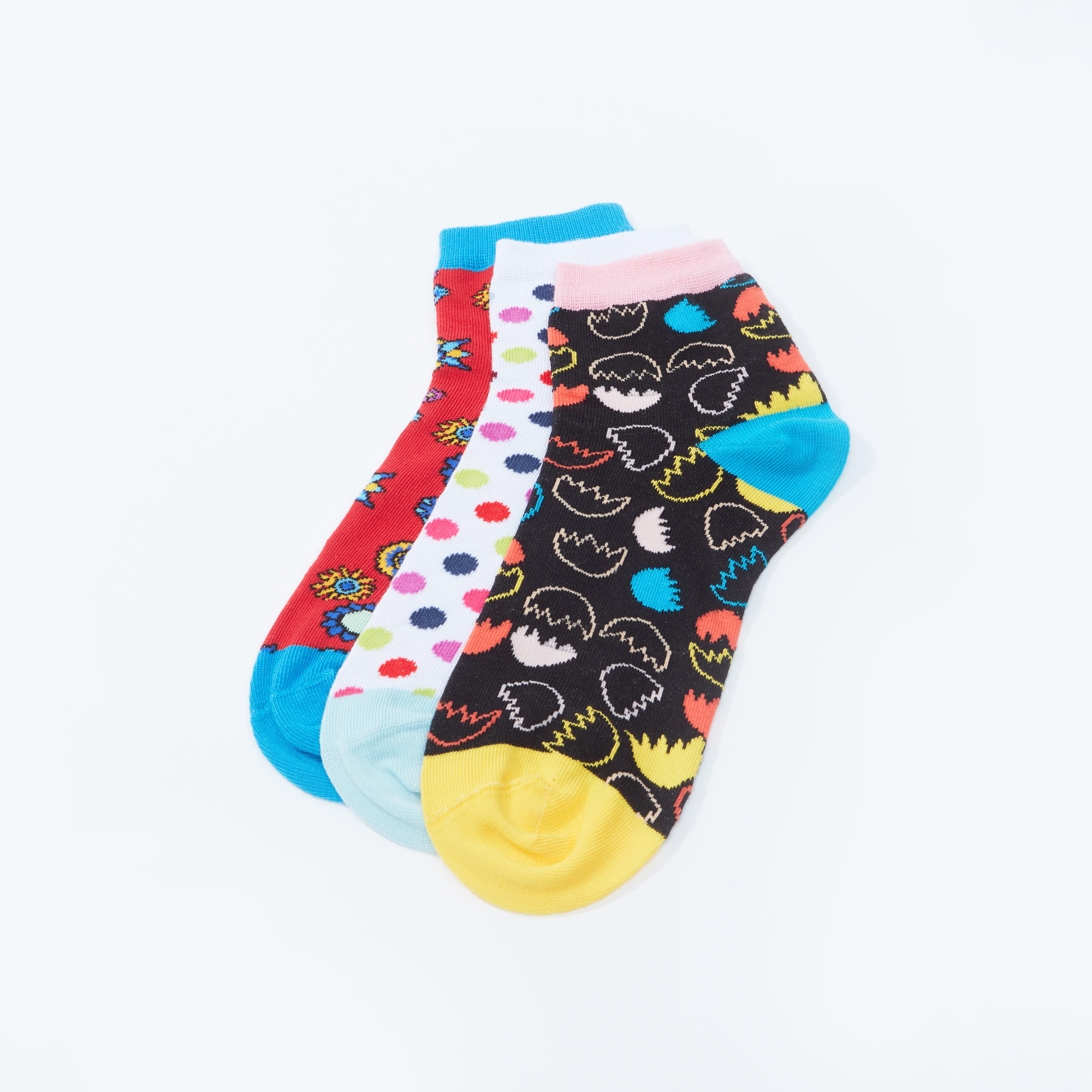 جوارب بطول الكاحل بطبعات - طقم من 3 أزواج-women-socksandstockings-image-2