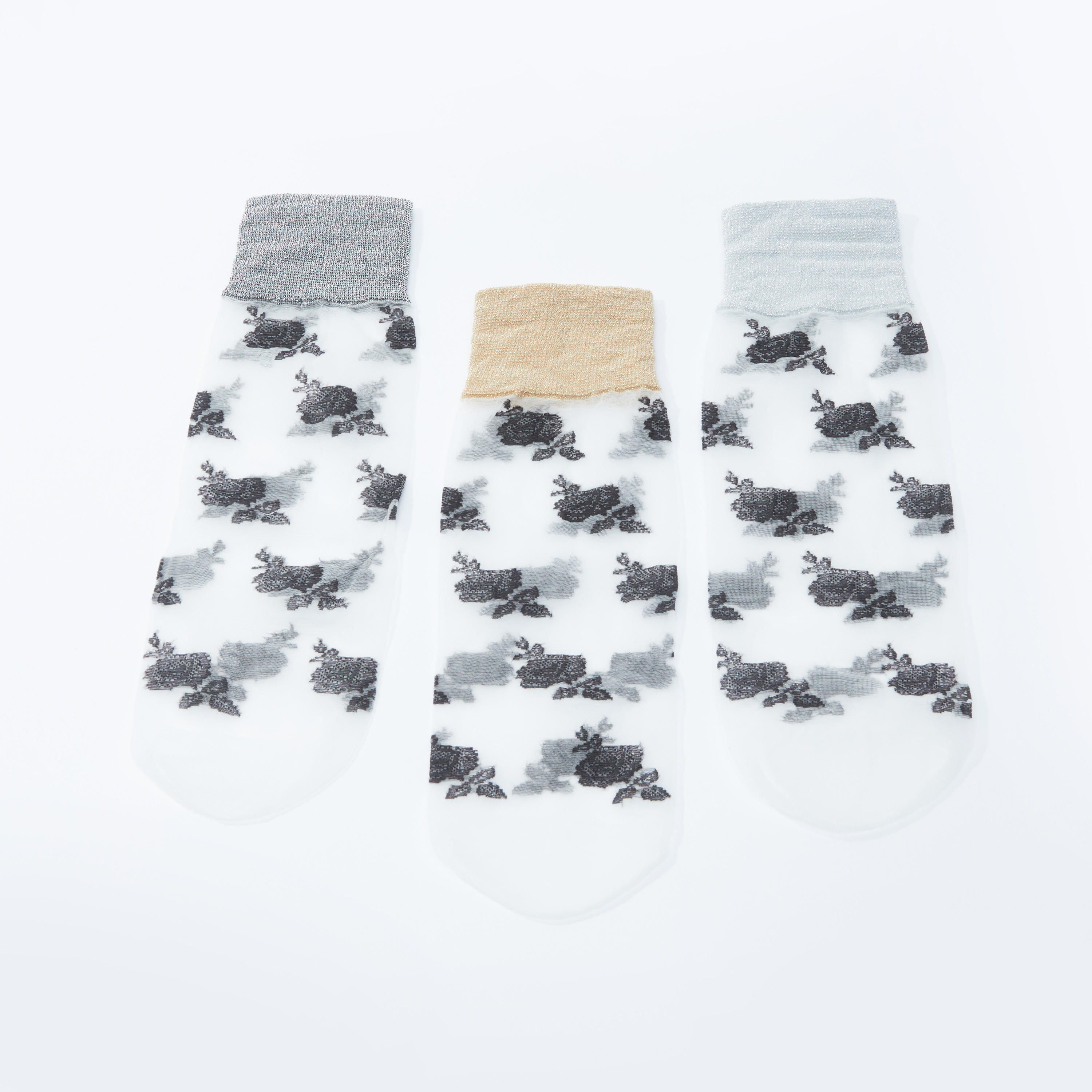 Set of 3 - Printed Ankle Length Socks-women-socksandstockings-image-3