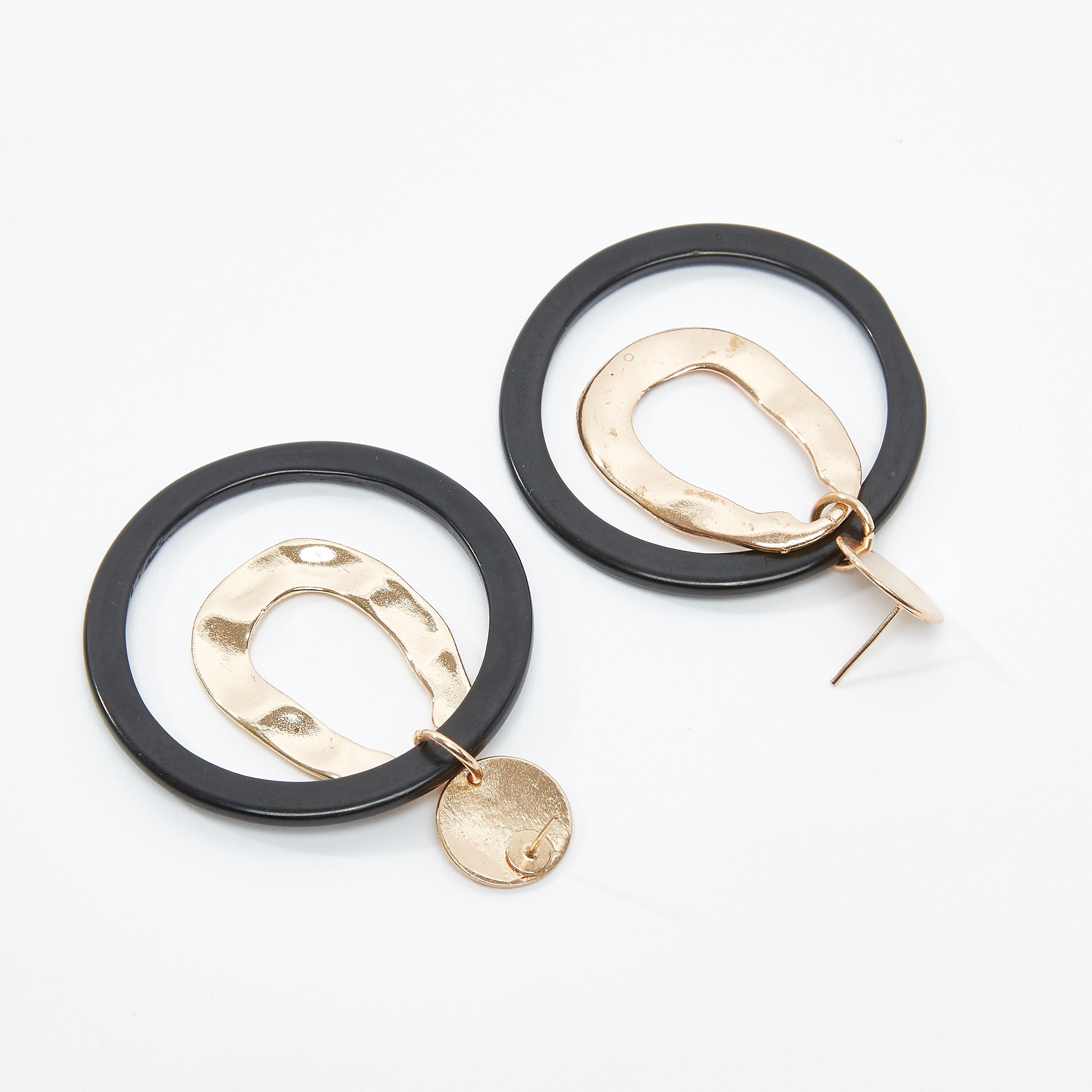 أقراط بدلّاية مستديرة ومكبس إغلاق-women-watchesandjewellery-jewellery-earrings-image-1