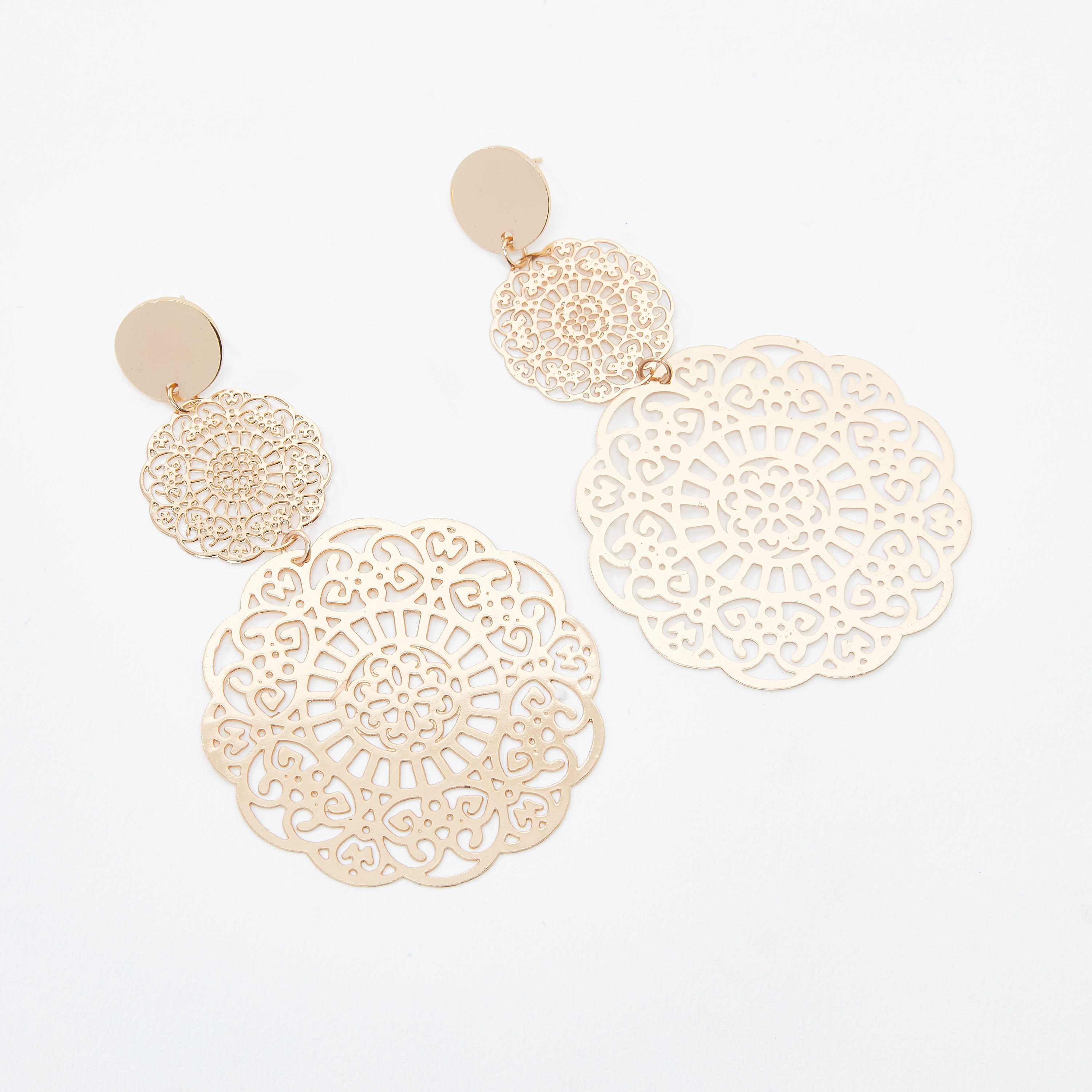 Cutwork Dangling Earrings with Pushback Closure-women-watchesandjewellery-jewellery-earrings-image-1