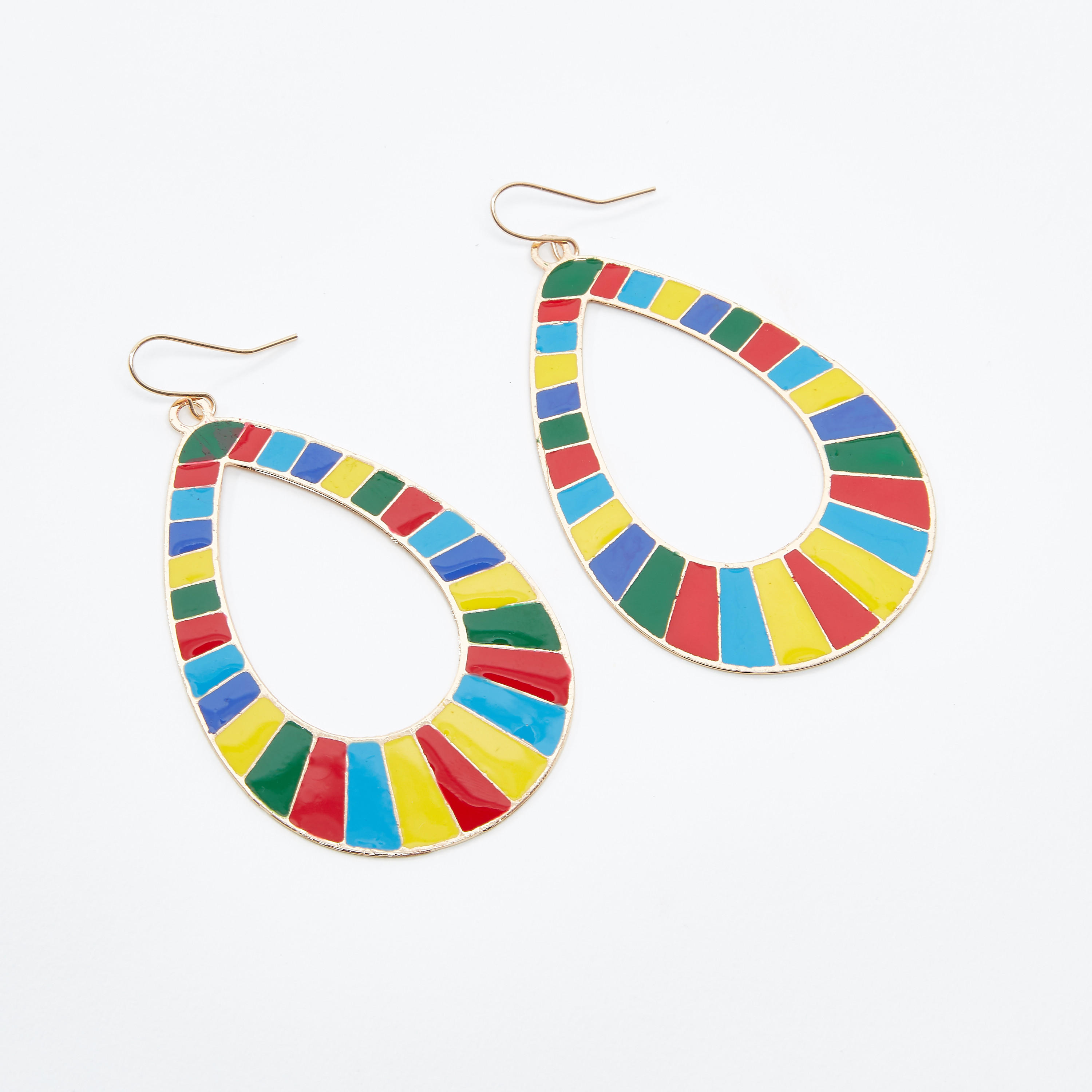 Tear Drop Shaped Dangling Earrings with Fish Hook-women-watchesandjewellery-jewellery-earrings-image-1