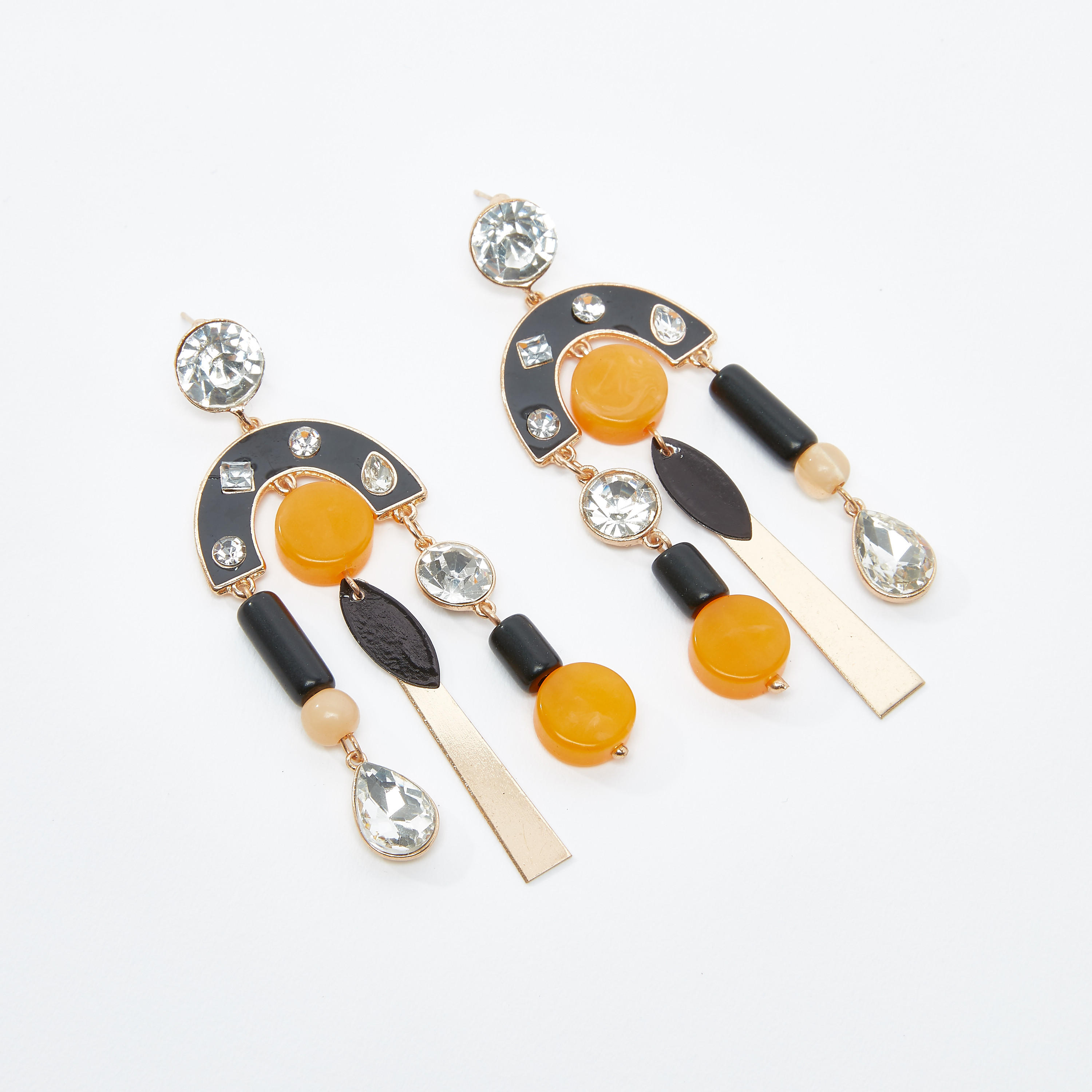 أقراط متدليّة مرصّعة بمكبس إغلاق-women-watchesandjewellery-jewellery-earrings-image-1