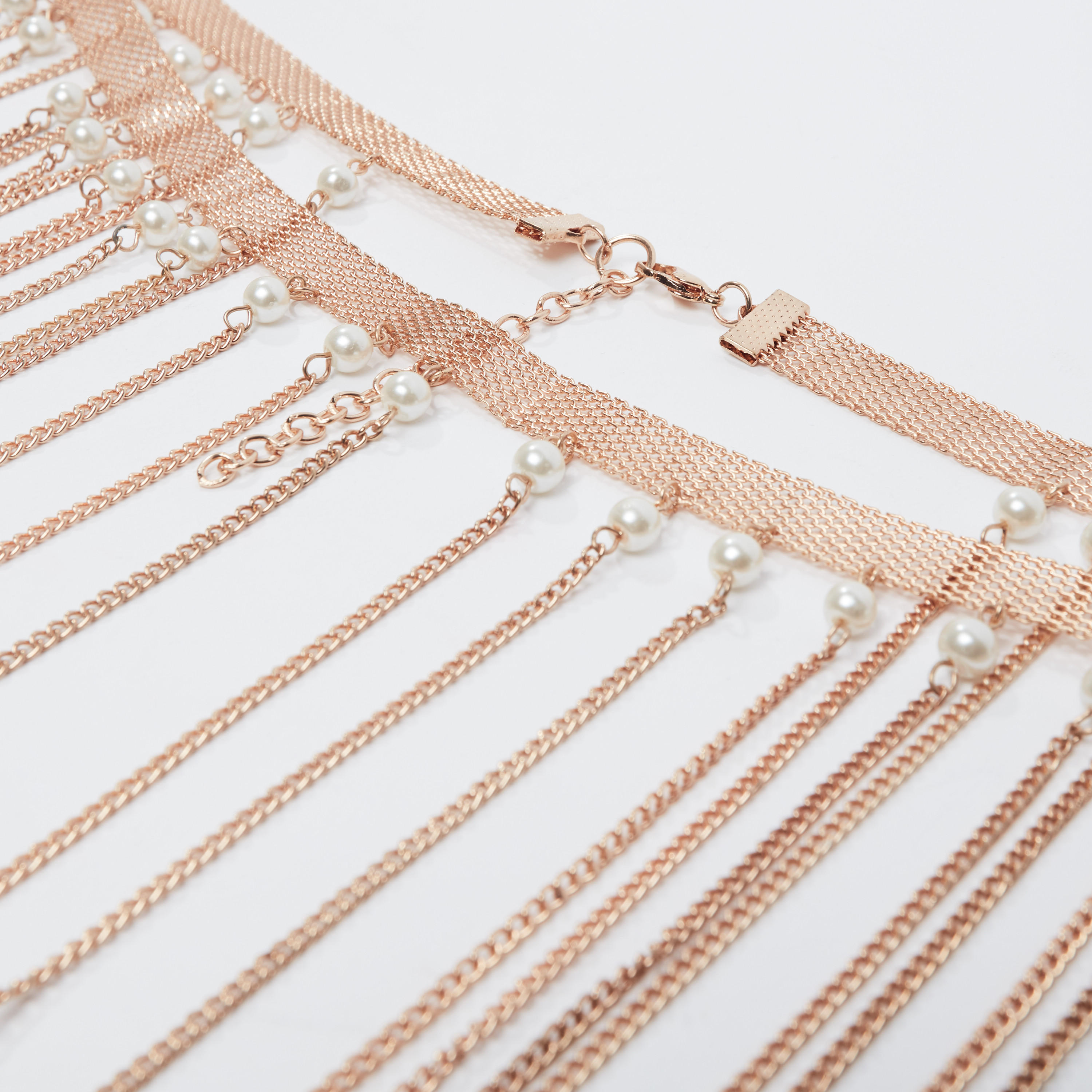 Metallic Necklace with Pearl Detail and Lobster Clasp-women-clothingaccessories-novelties-image-3