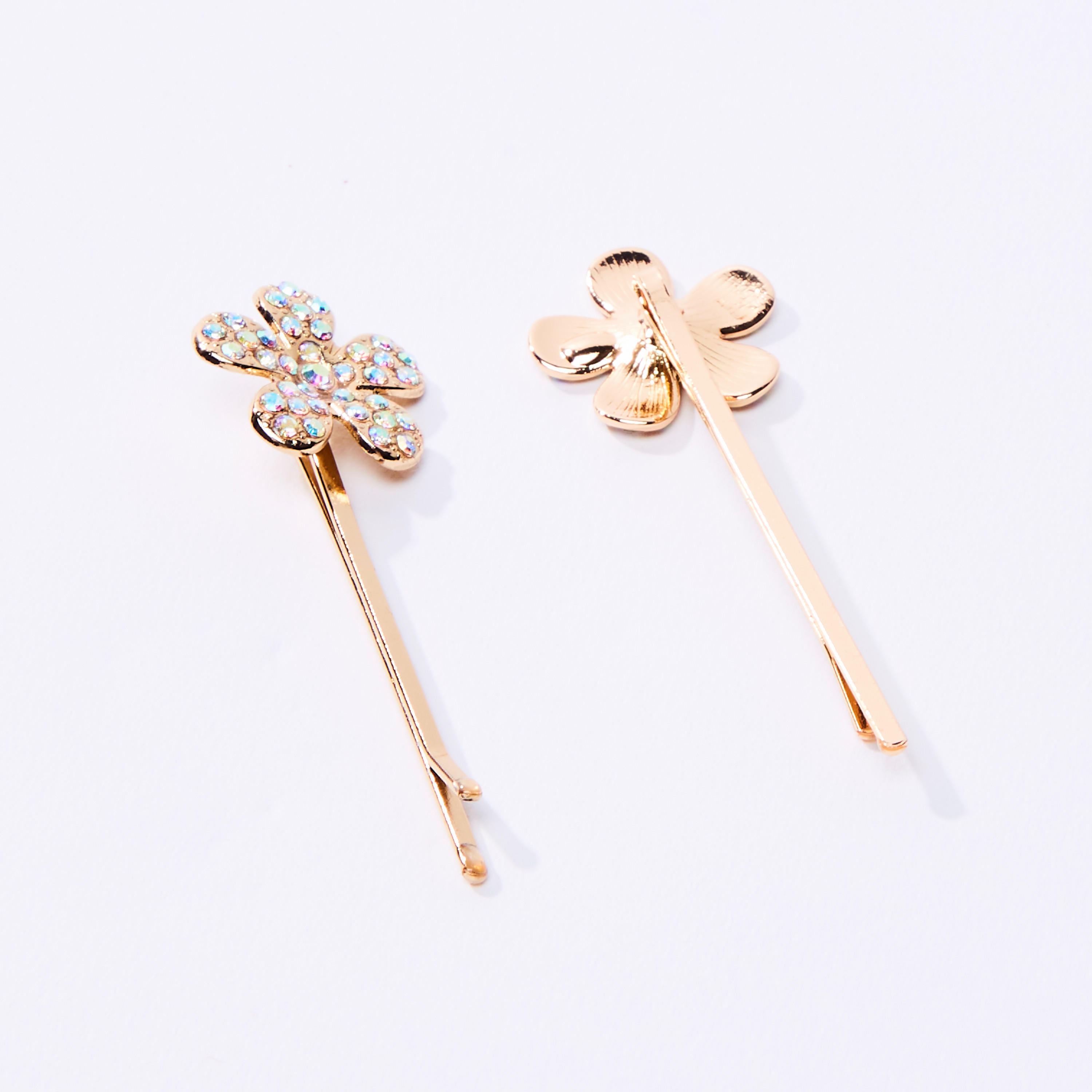 دبوس شعر مرصّع بتزيينات زهرية - طقم من قطعتين-women-hairaccessories-image-3