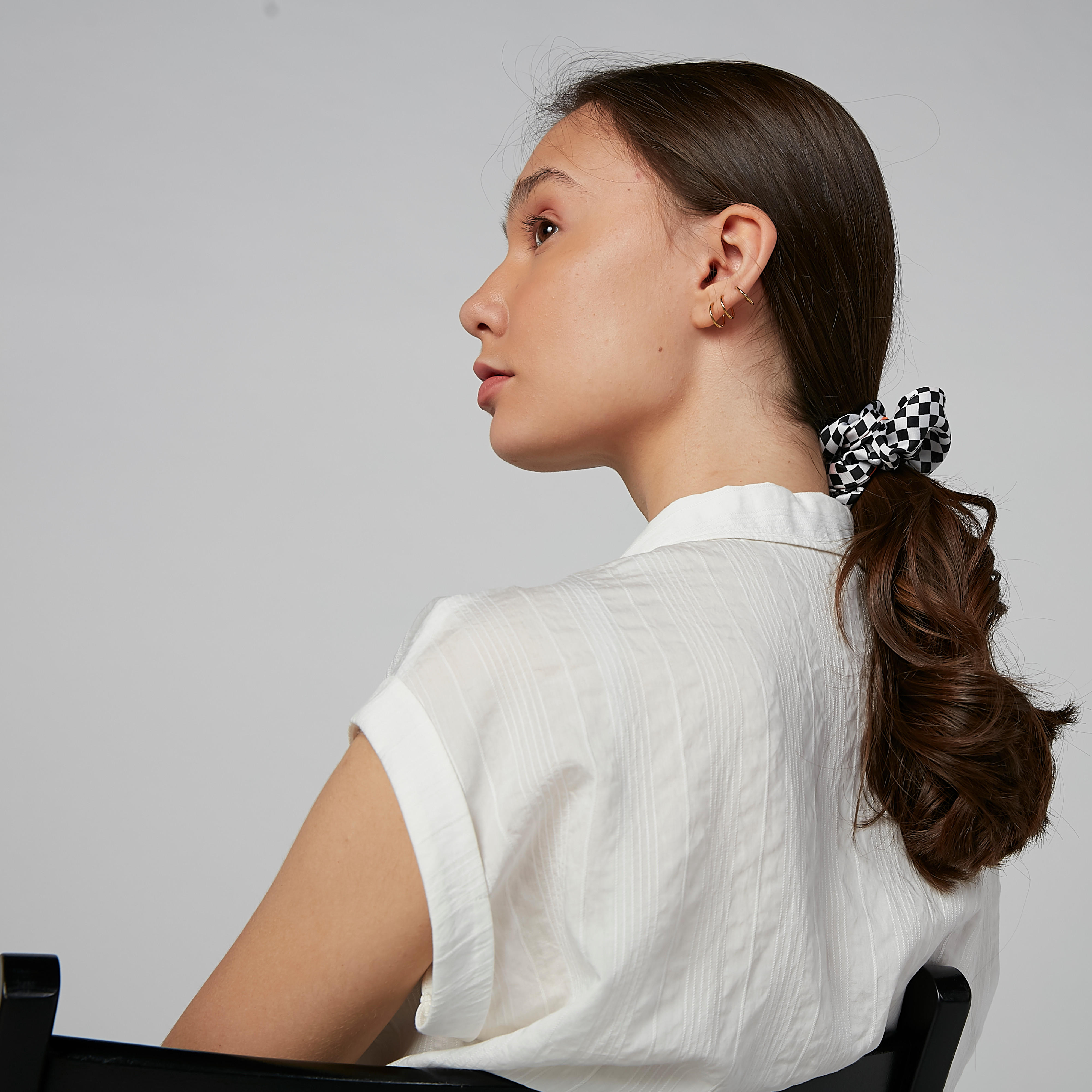 ربطة شعر كاروهات بدرزات متباينة-women-hairaccessories-image-2