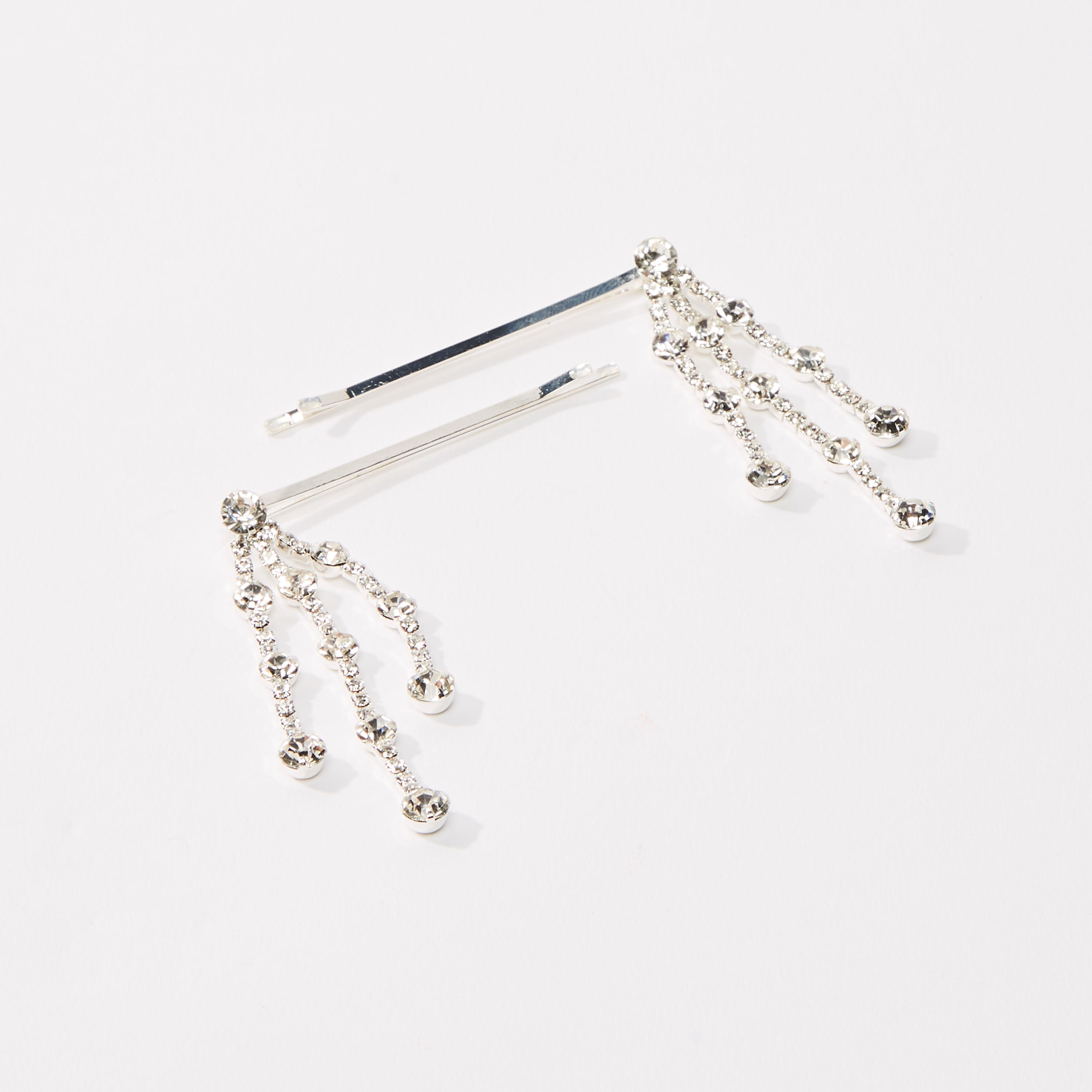 دبوس شعر مرصّع بدلّاية - طقم من قطعتين-women-hairaccessories-image-1