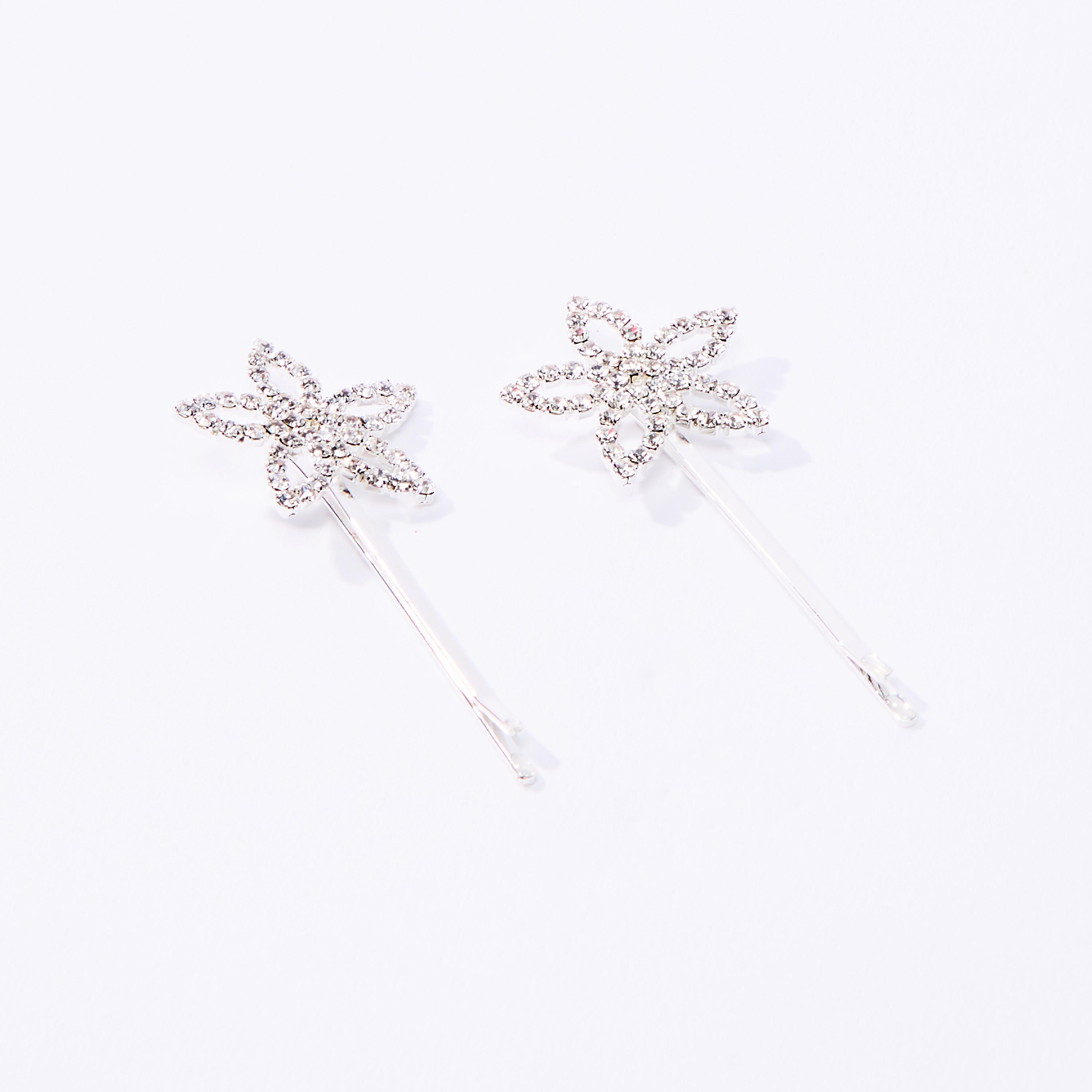دبوس شعر مرصّع بتزيينات زهرية - طقم من قطعتين-women-hairaccessories-image-1