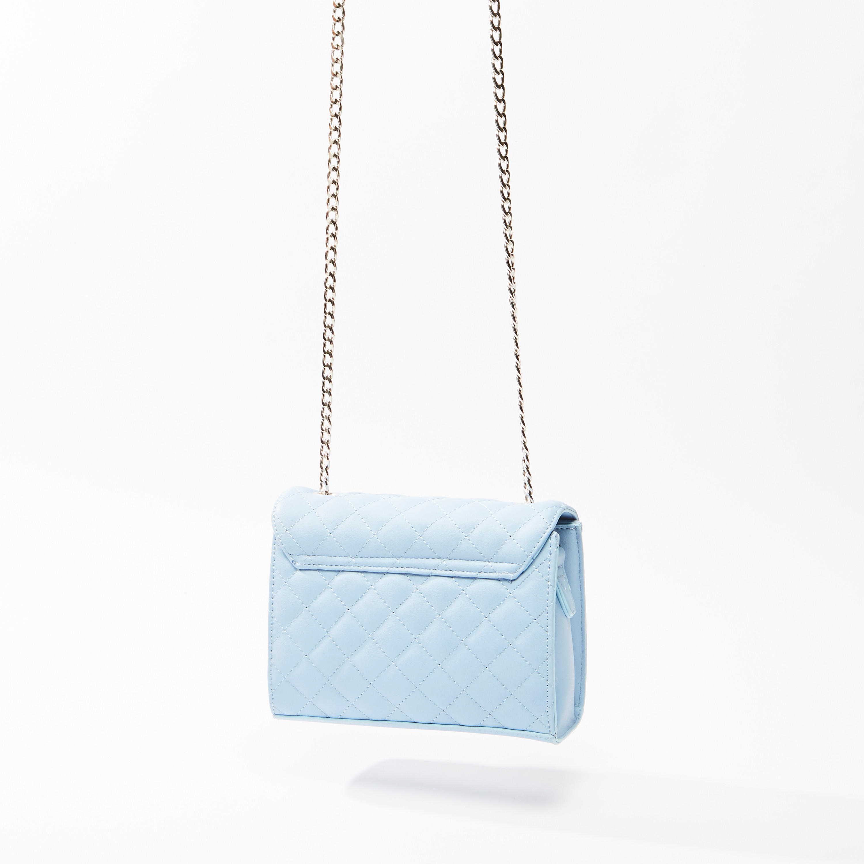 Quilted Satchel Bag with Metallic Chain-women-bagsandwallets-handbags-image-3