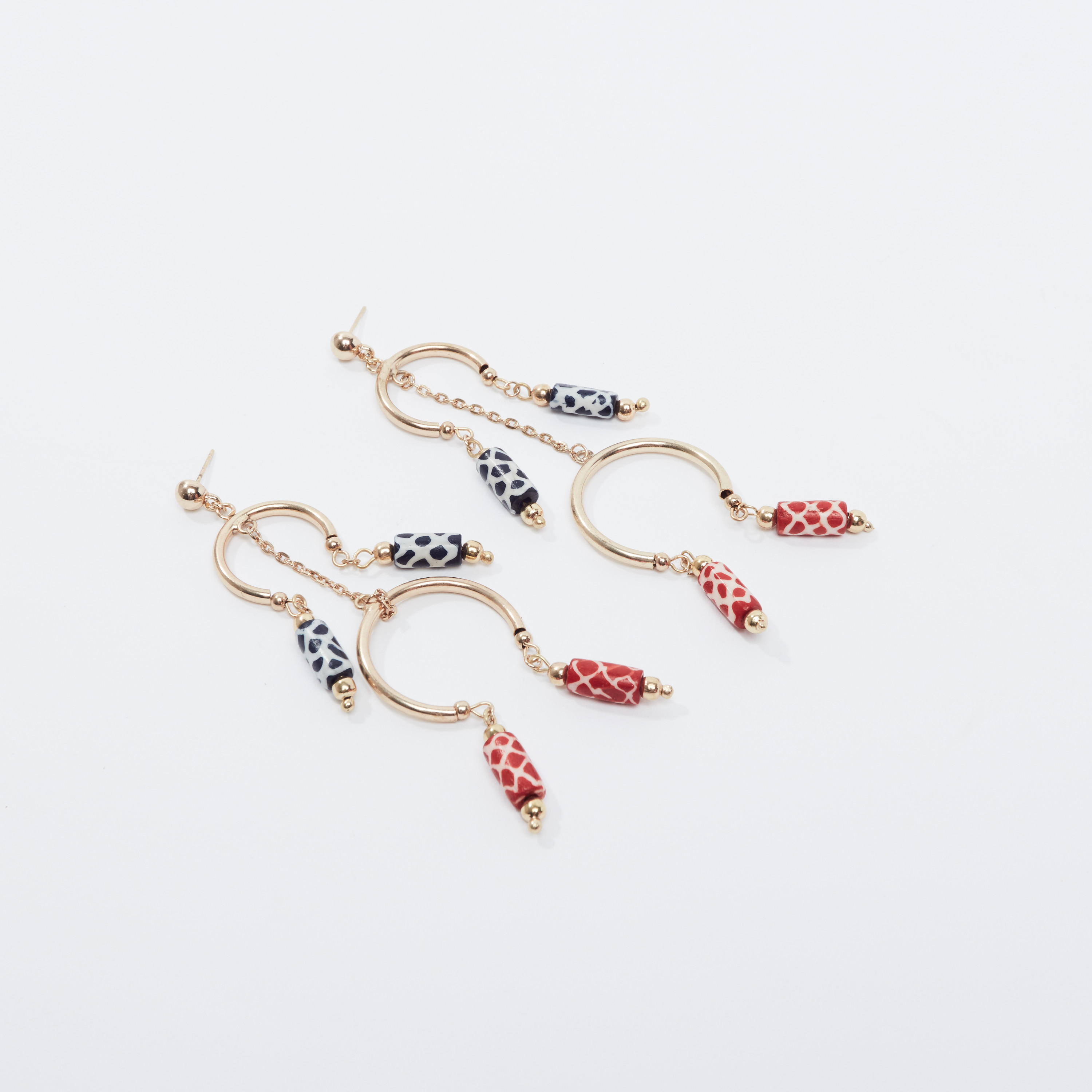 أقراط متدليّة ميتاليك بمكبس إغلاق-women-watchesandjewellery-jewellery-earrings-image-3