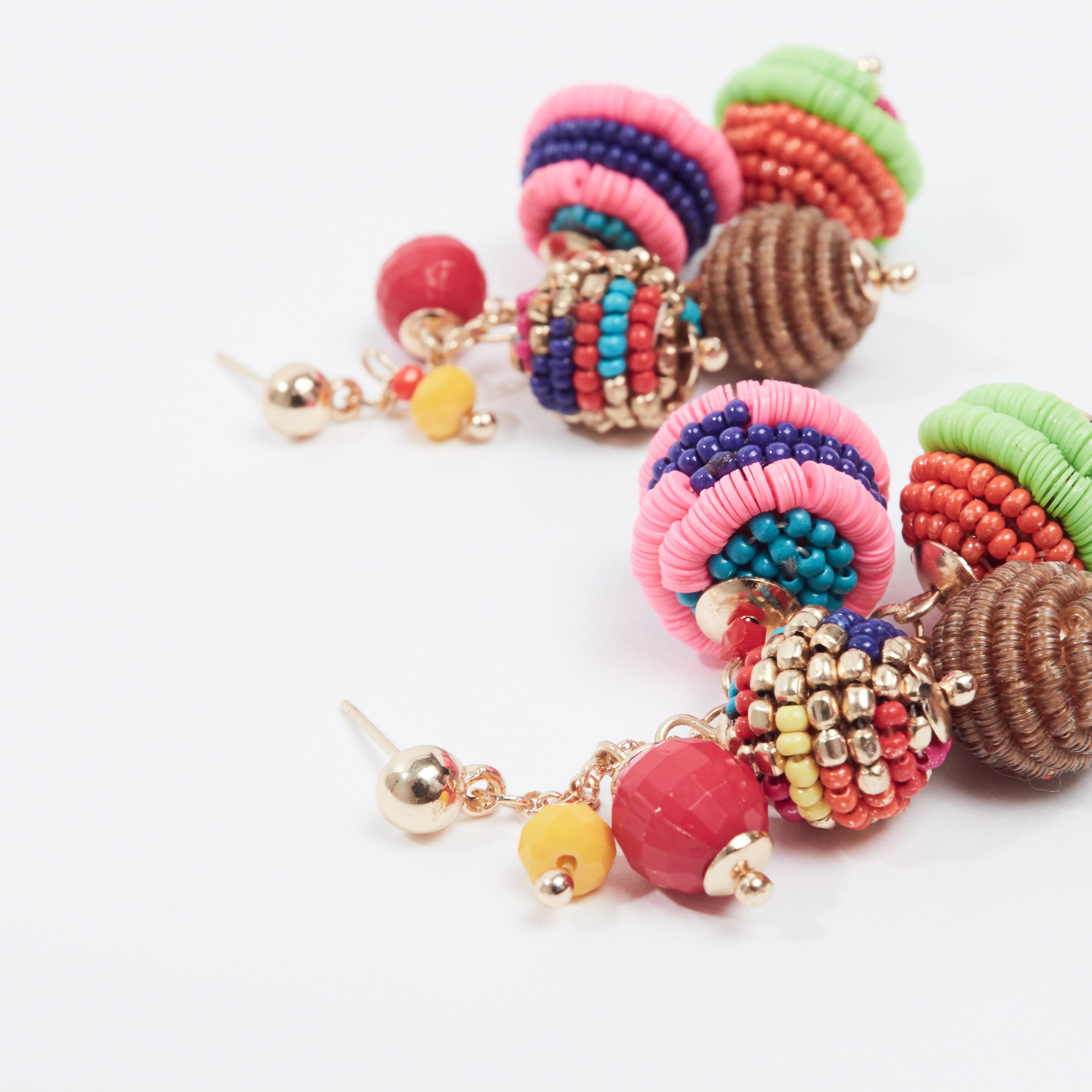 Beaded Dangling Earrings with Pushback Closure-women-watchesandjewellery-jewellery-earrings-image-3