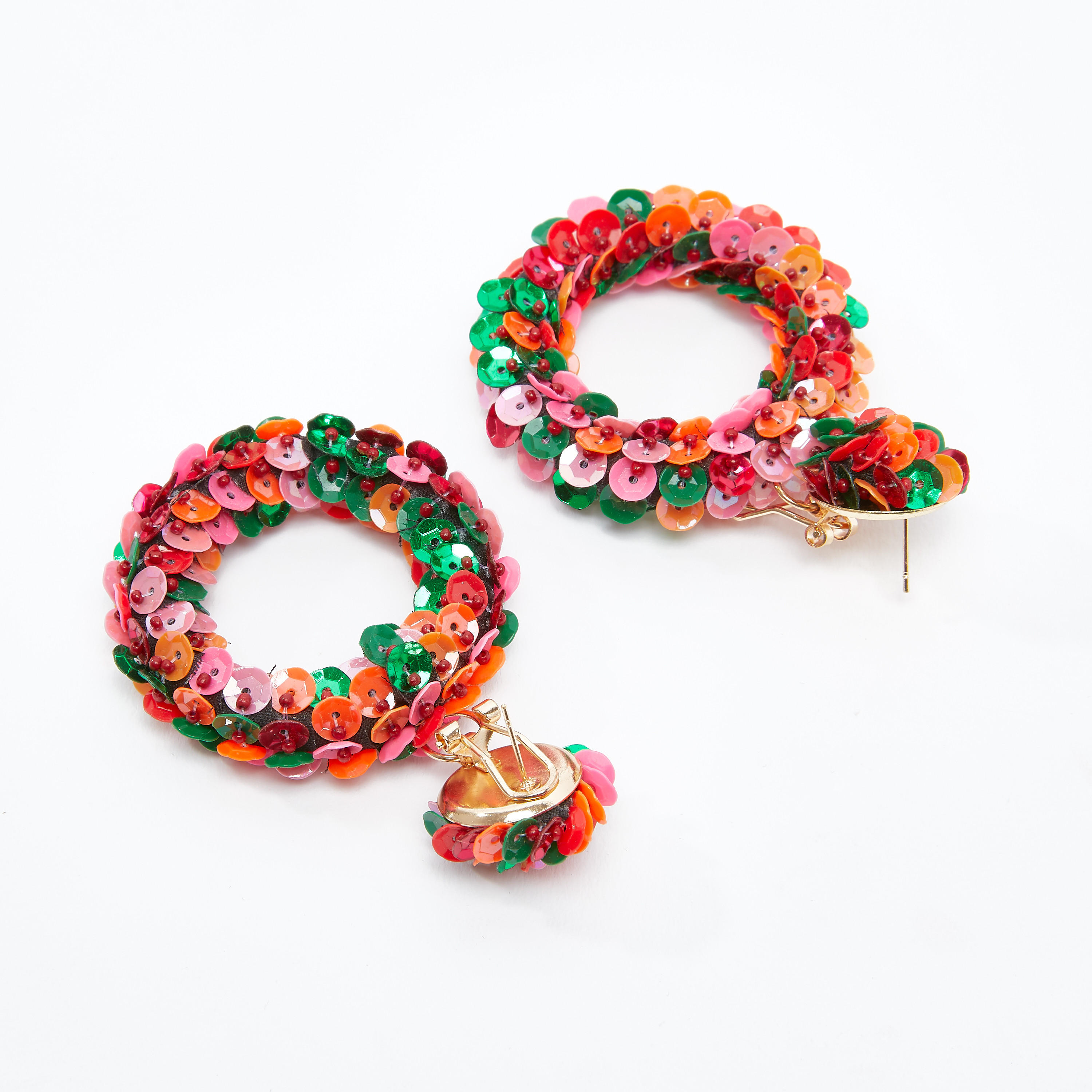 أقراط متدليّة بتفاصيل ترتر ومكبس إغلاق-women-watchesandjewellery-jewellery-earrings-image-4