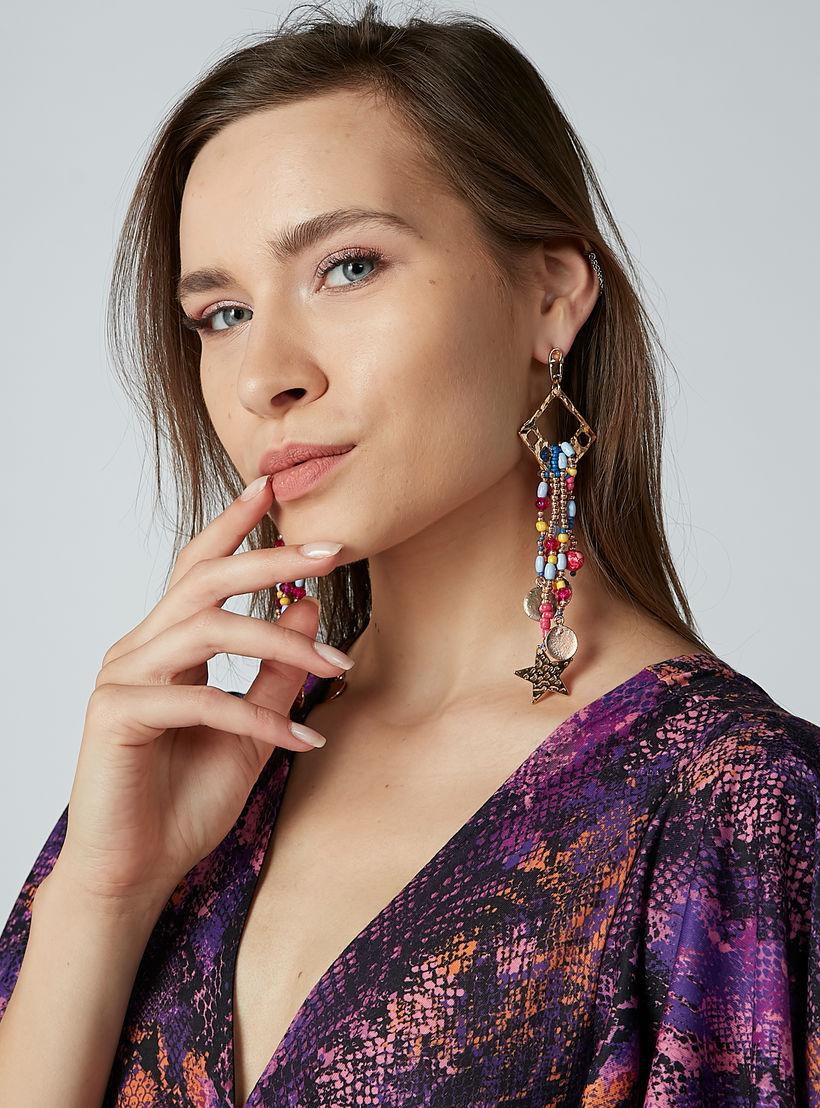 أقراط بدلّاية مزينة بمكبس إغلاق-women-watchesandjewellery-jewellery-earrings-image-2