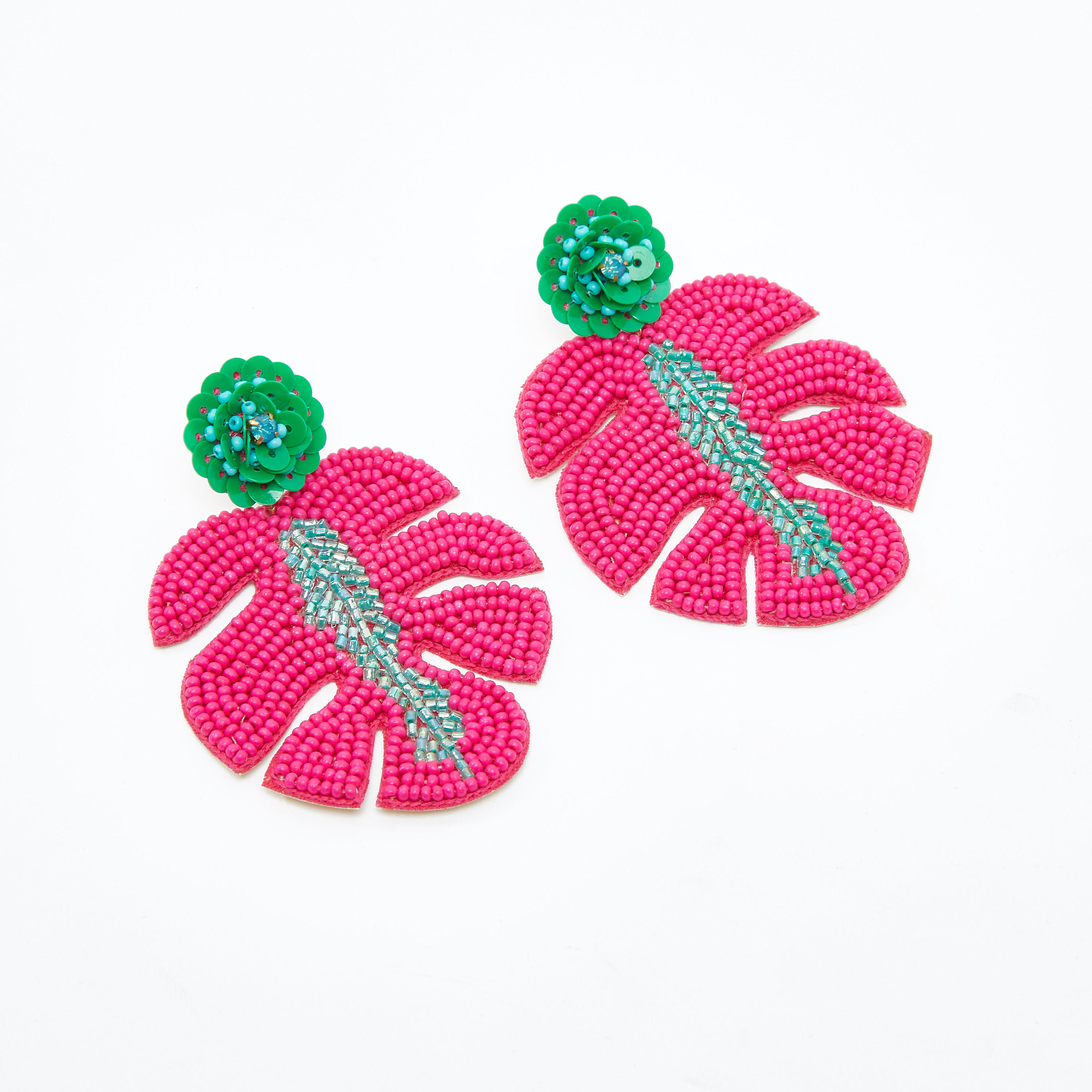 Beaded Dangling Earrings with Pushback Closure-women-watchesandjewellery-jewellery-earrings-image-1
