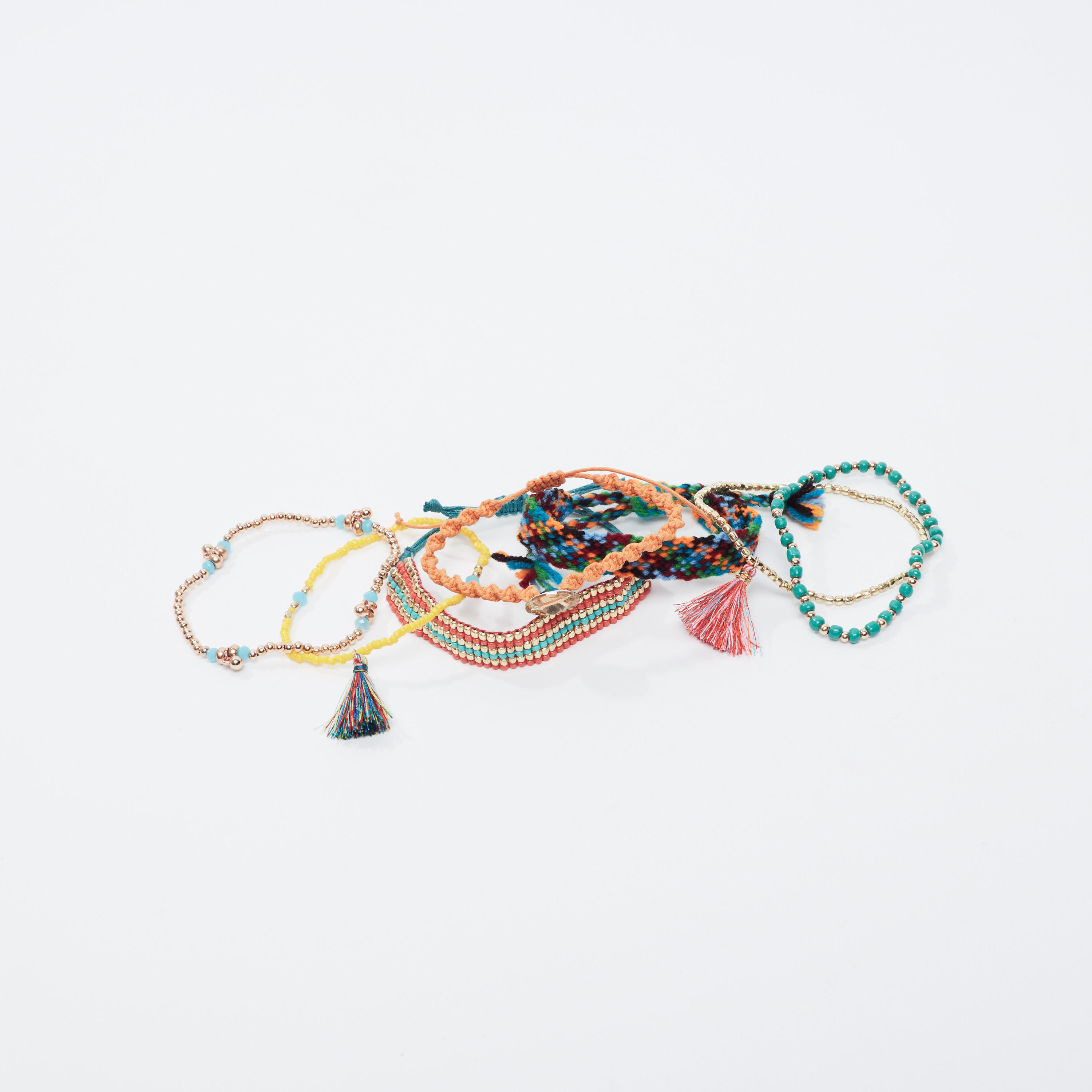 أساور خرز بشرّابات - طقم من 7 قطع-women-watchesandjewellery-jewellery-banglesandbracelets-image-3