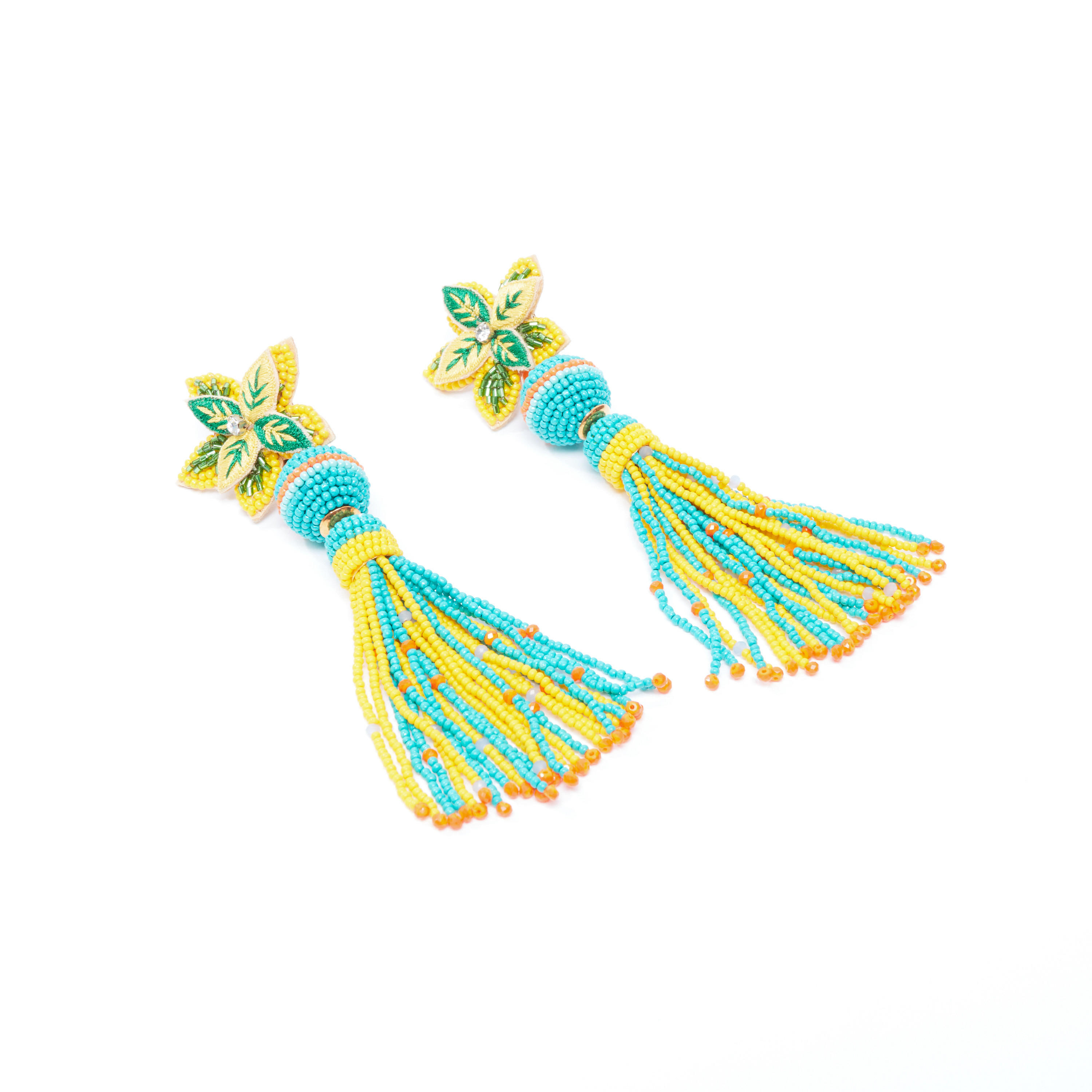 Beaded Dangling Earrings with Pushback Closure-women-watchesandjewellery-jewellery-earrings-image-1