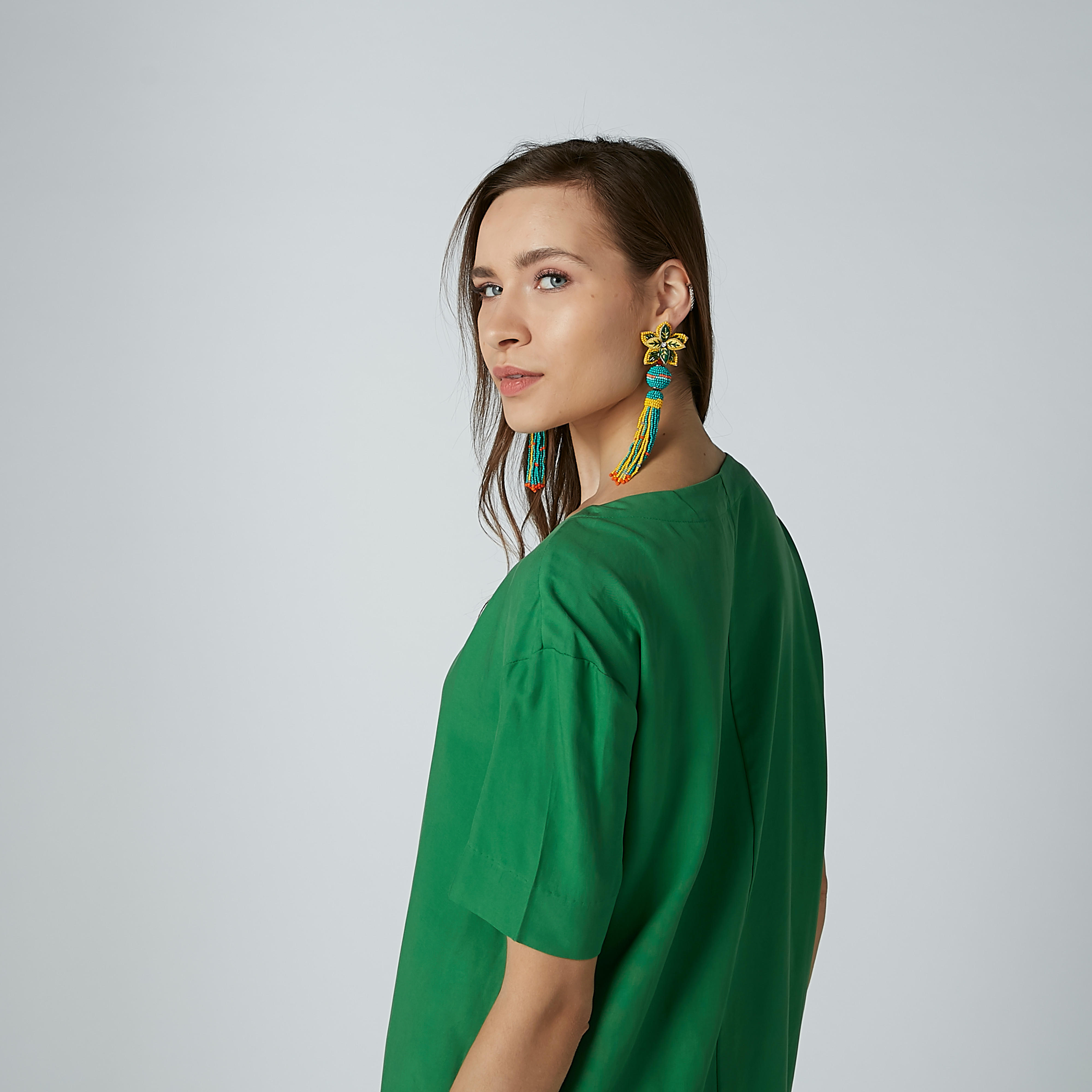 Beaded Dangling Earrings with Pushback Closure-women-watchesandjewellery-jewellery-earrings-image-2