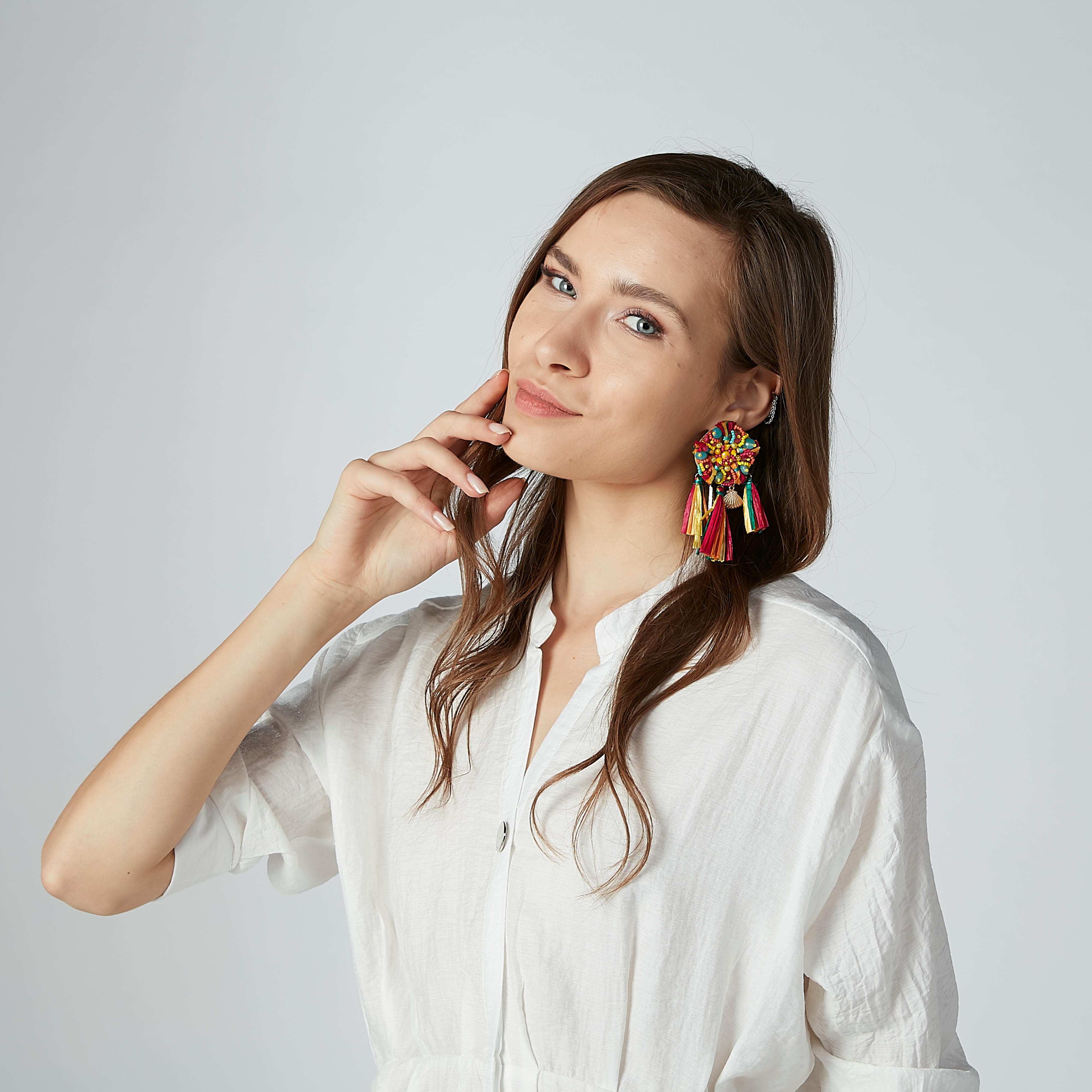Embellished Dangling Earrings with Pushback Closure-women-watchesandjewellery-jewellery-earrings-image-2
