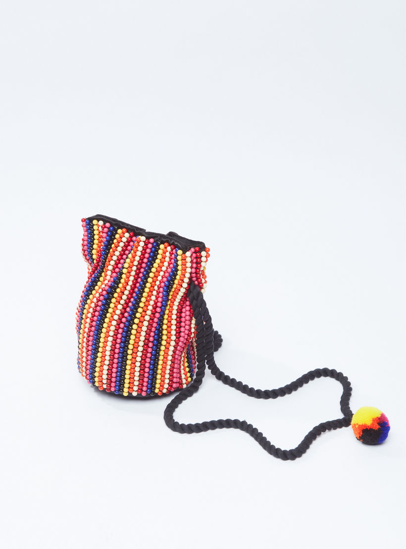 حقيبة كروس بودي خرز بحمّالات مزدوجة وتفاصيل بوم بوم-women-bagsandwallets-handbags-image-1