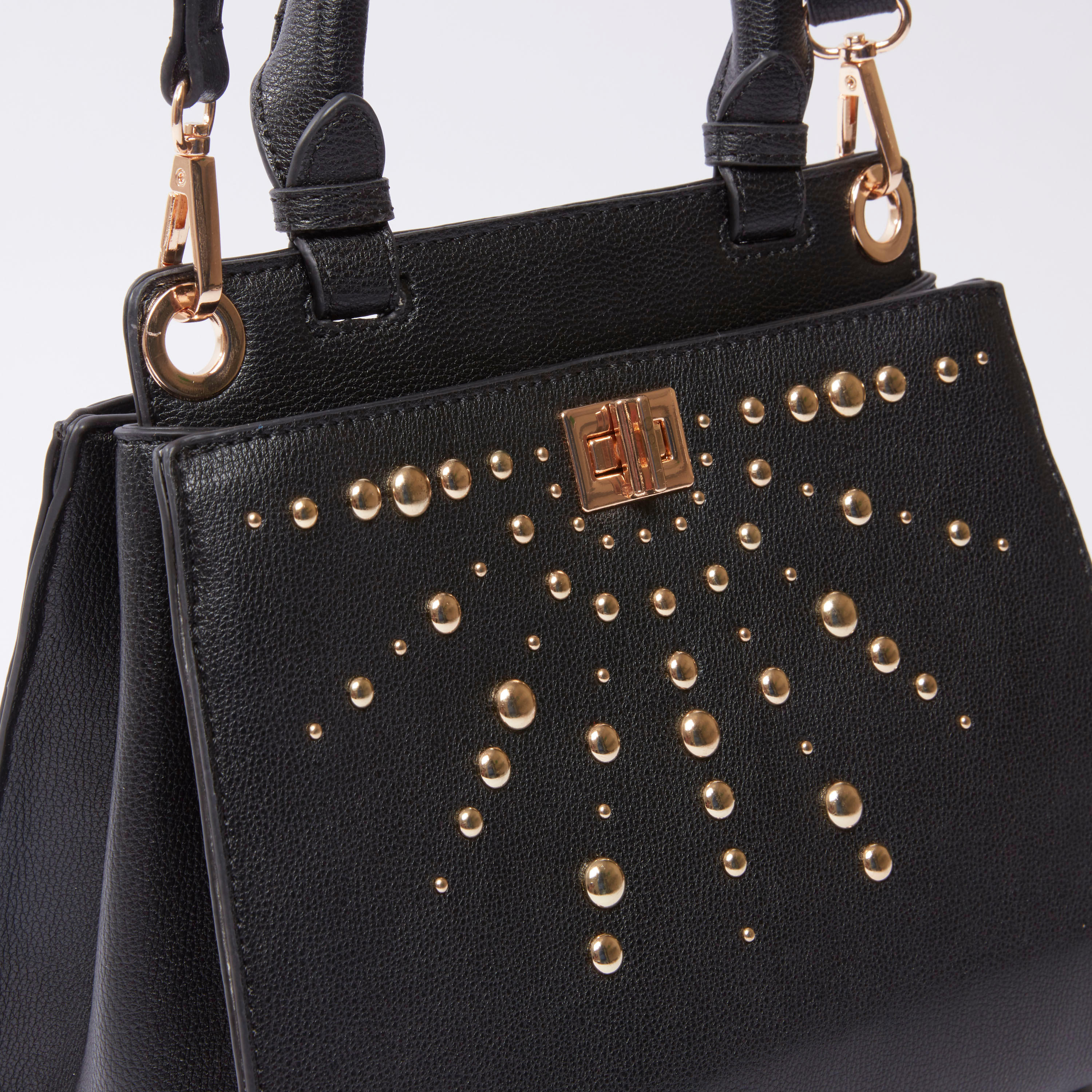 حقيبة يد بارزة الملمس بحمالة قابلة للفصل وتفاصيل مرصّعة-women-bagsandwallets-handbags-image-4