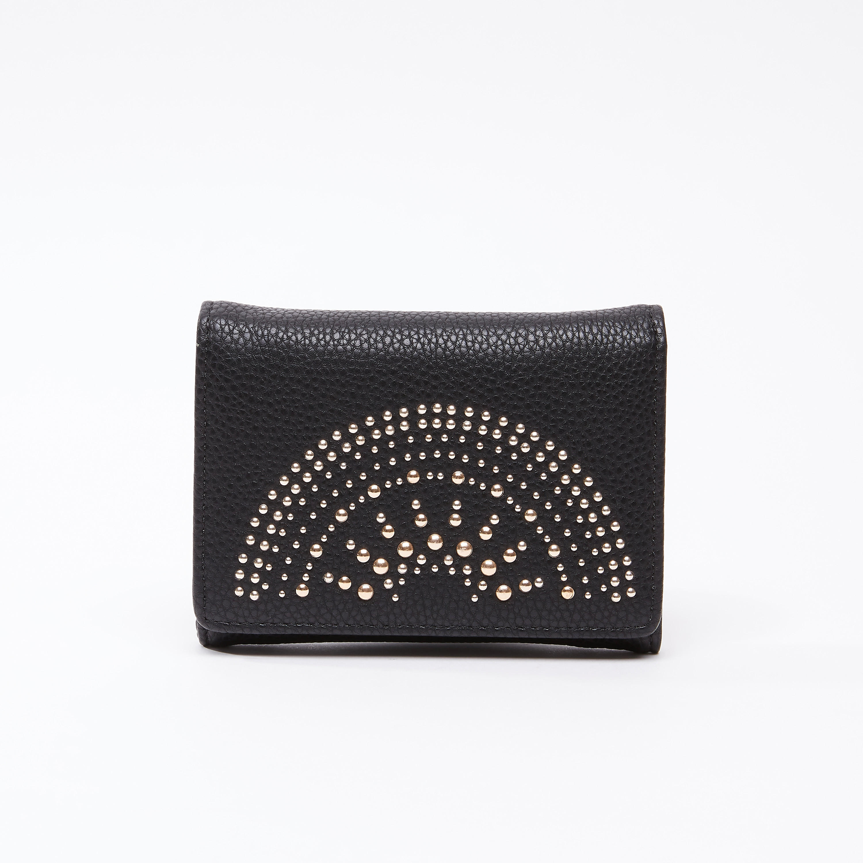 Textured Wallet with Magnetic Snap Closure and Embellishments-women-bagsandwallets-wallets-image-1