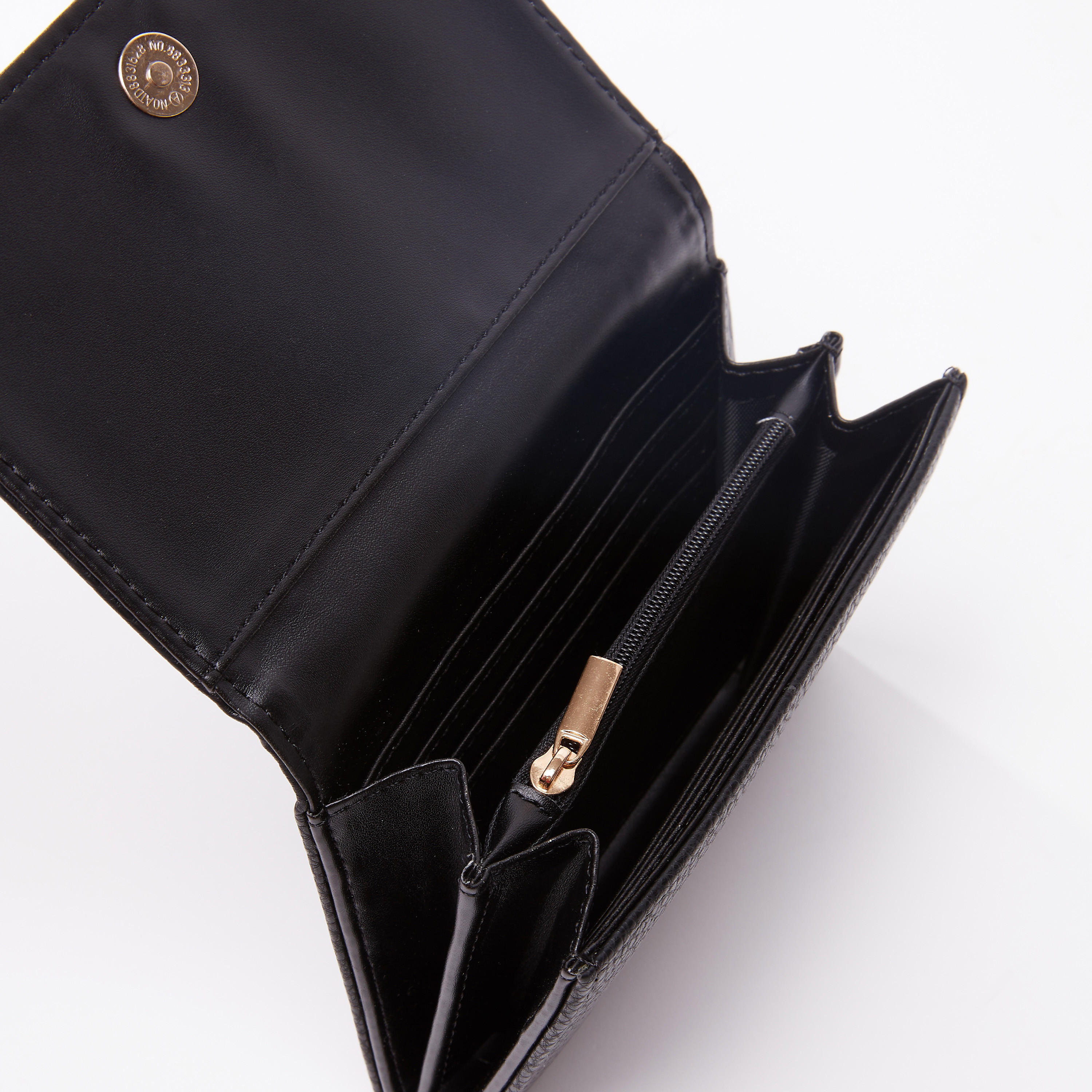 Textured Wallet with Magnetic Snap Closure and Embellishments-women-bagsandwallets-wallets-image-3
