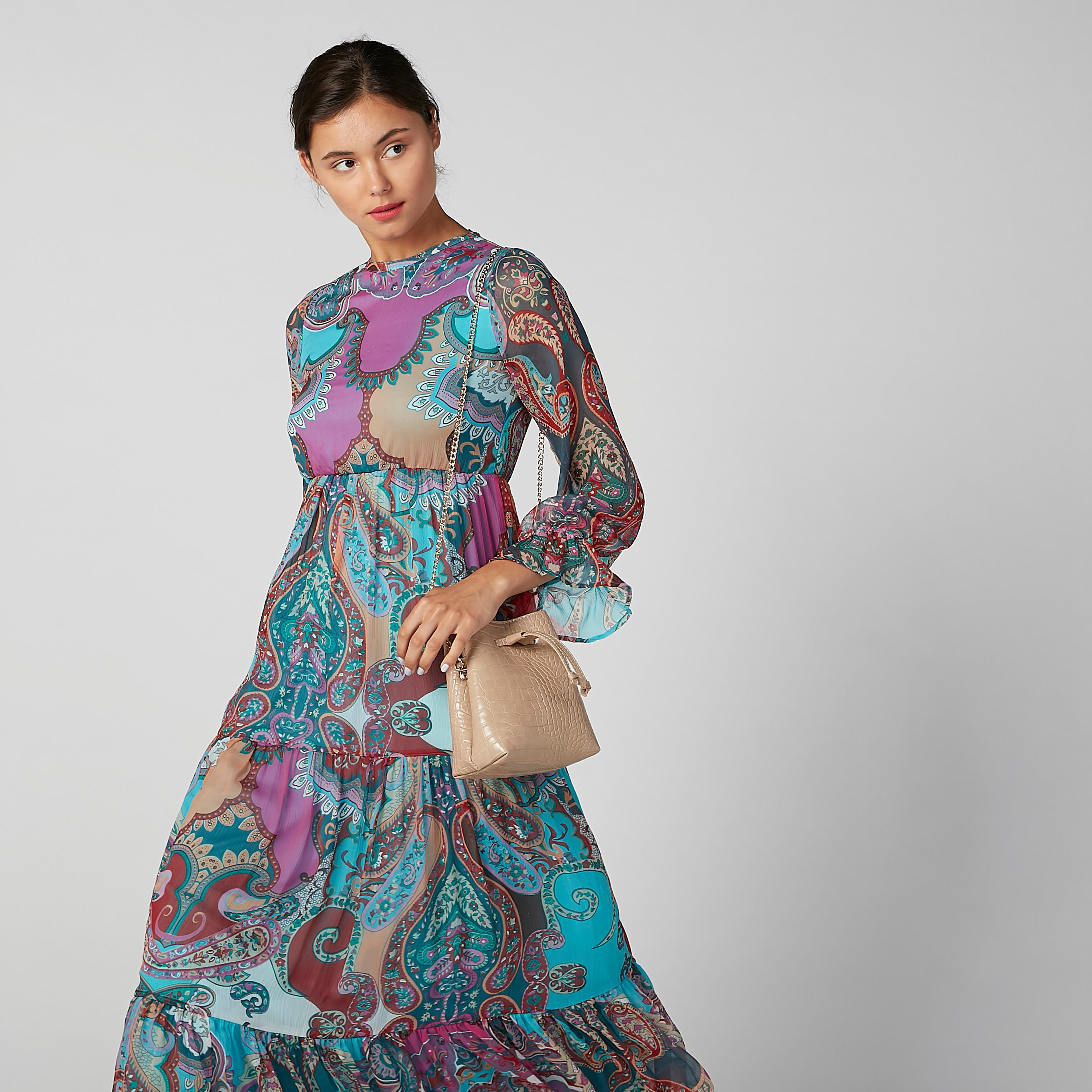 حقيبة كروس بودي بارزة الملمس بإبزيم حزام قابل للتعديل وحمّالة سلسلة-women-bagsandwallets-handbags-image-3
