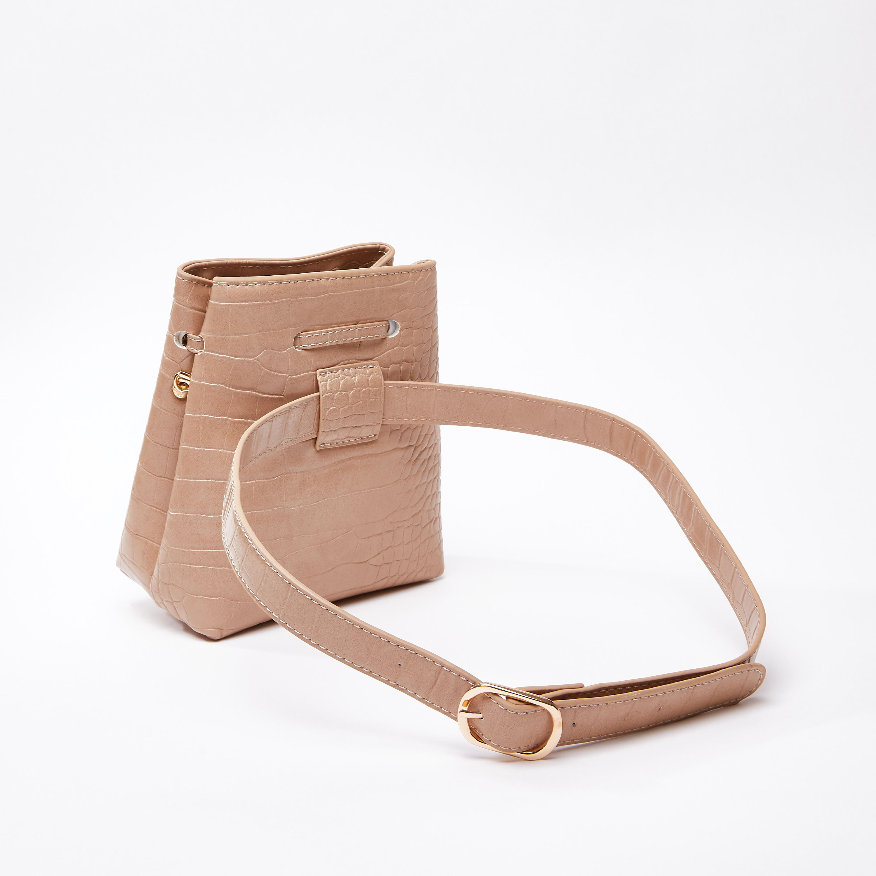 حقيبة كروس بودي بارزة الملمس بإبزيم حزام قابل للتعديل وحمّالة سلسلة-women-bagsandwallets-handbags-image-2