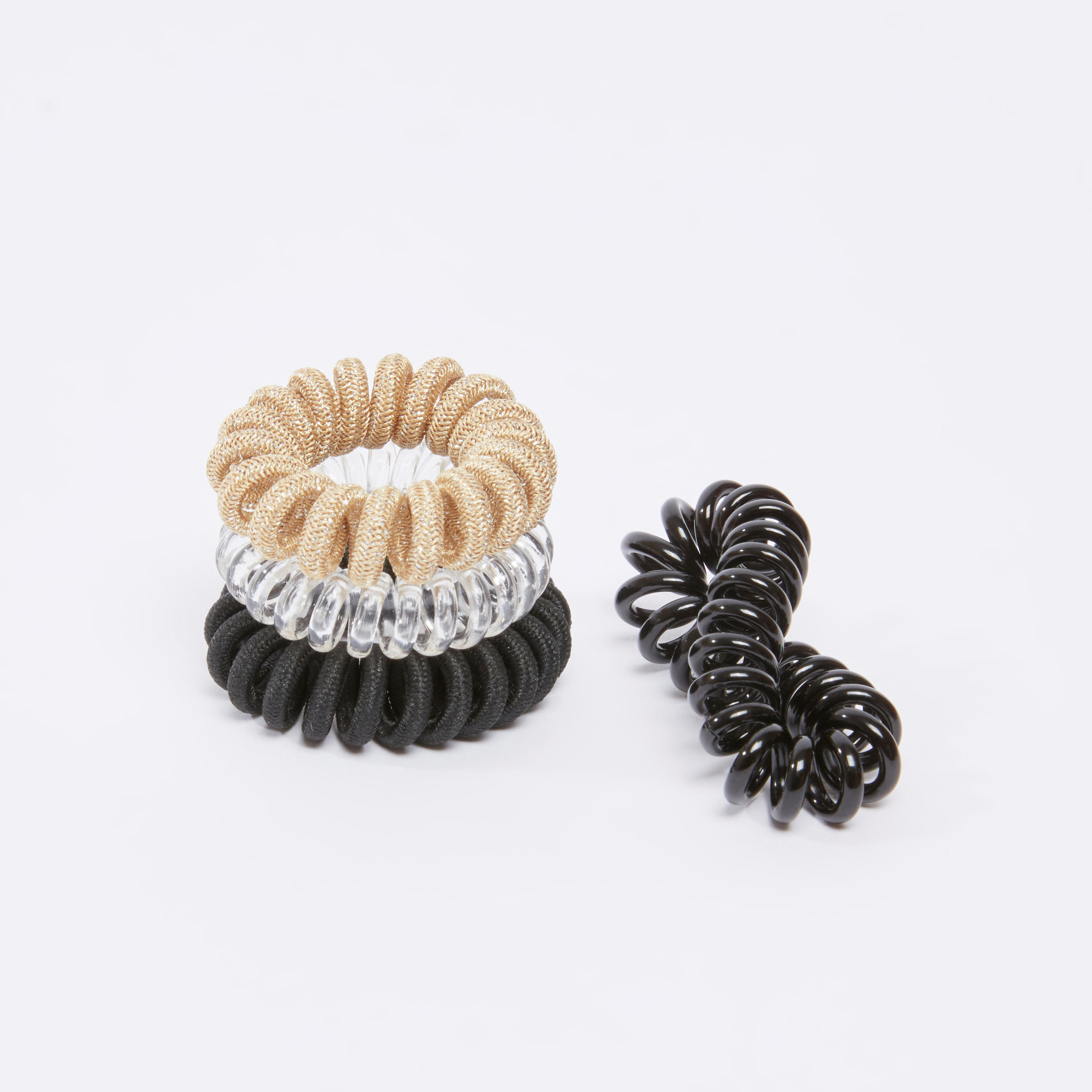 ربطة شعر حلزونية سادة - طقم من 4 قطع-women-hairaccessories-image-1