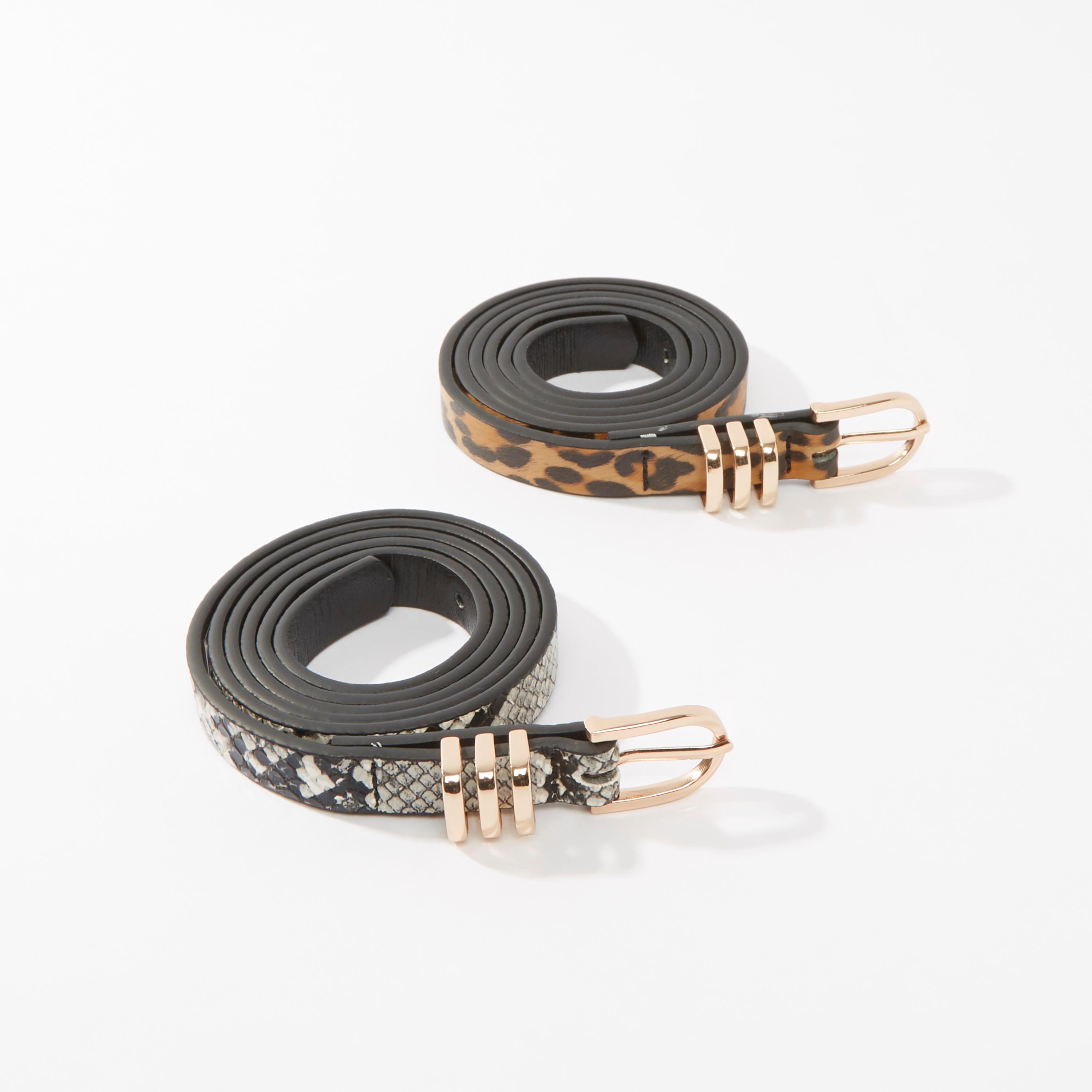 حزام بإبزيم بدبوس وطبعات حيوانات - طقم من قطعتين-women-clothingaccessories-belts-image-1