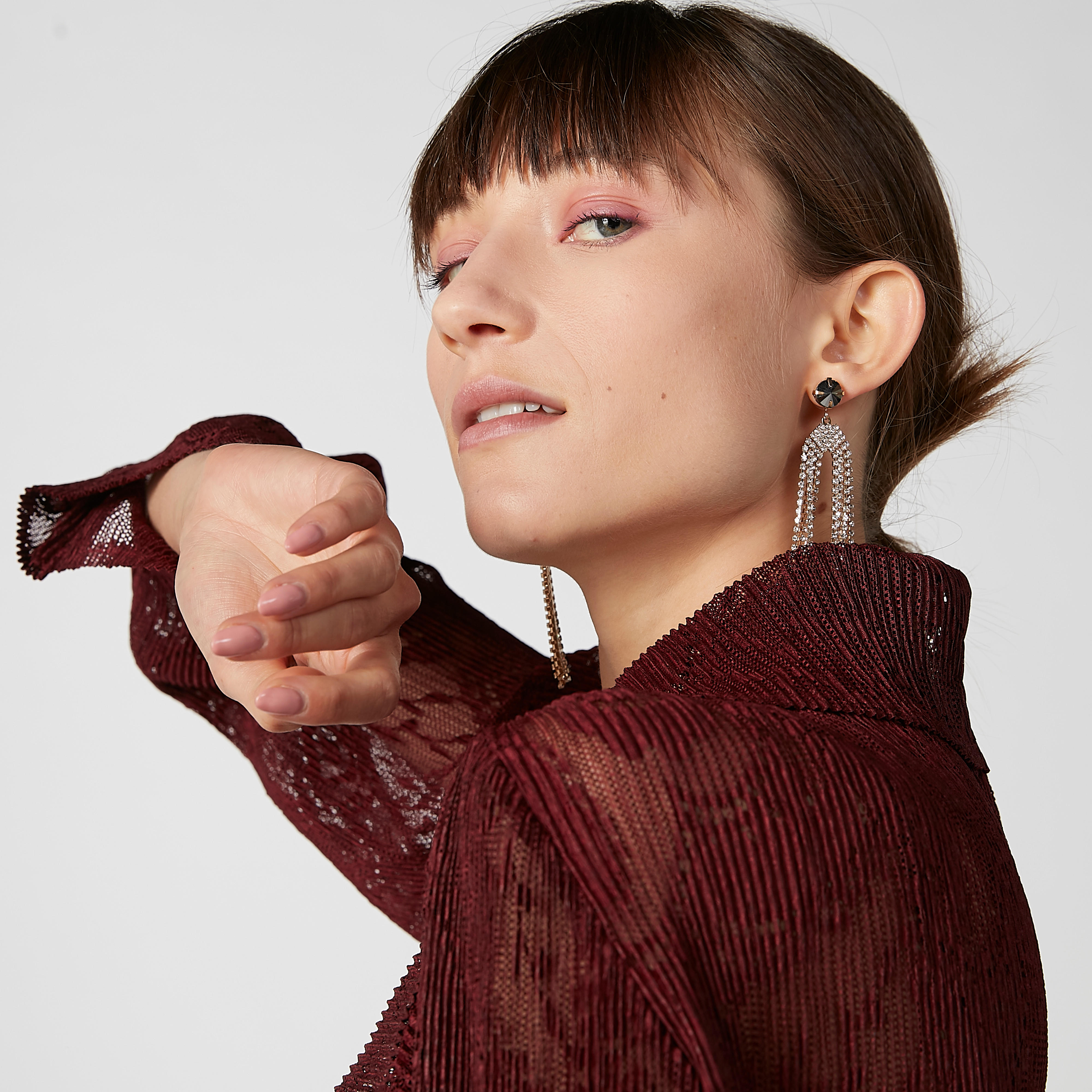 Embellished Dangling Earrings with Pushback Closure-women-watchesandjewellery-jewellery-earrings-image-2
