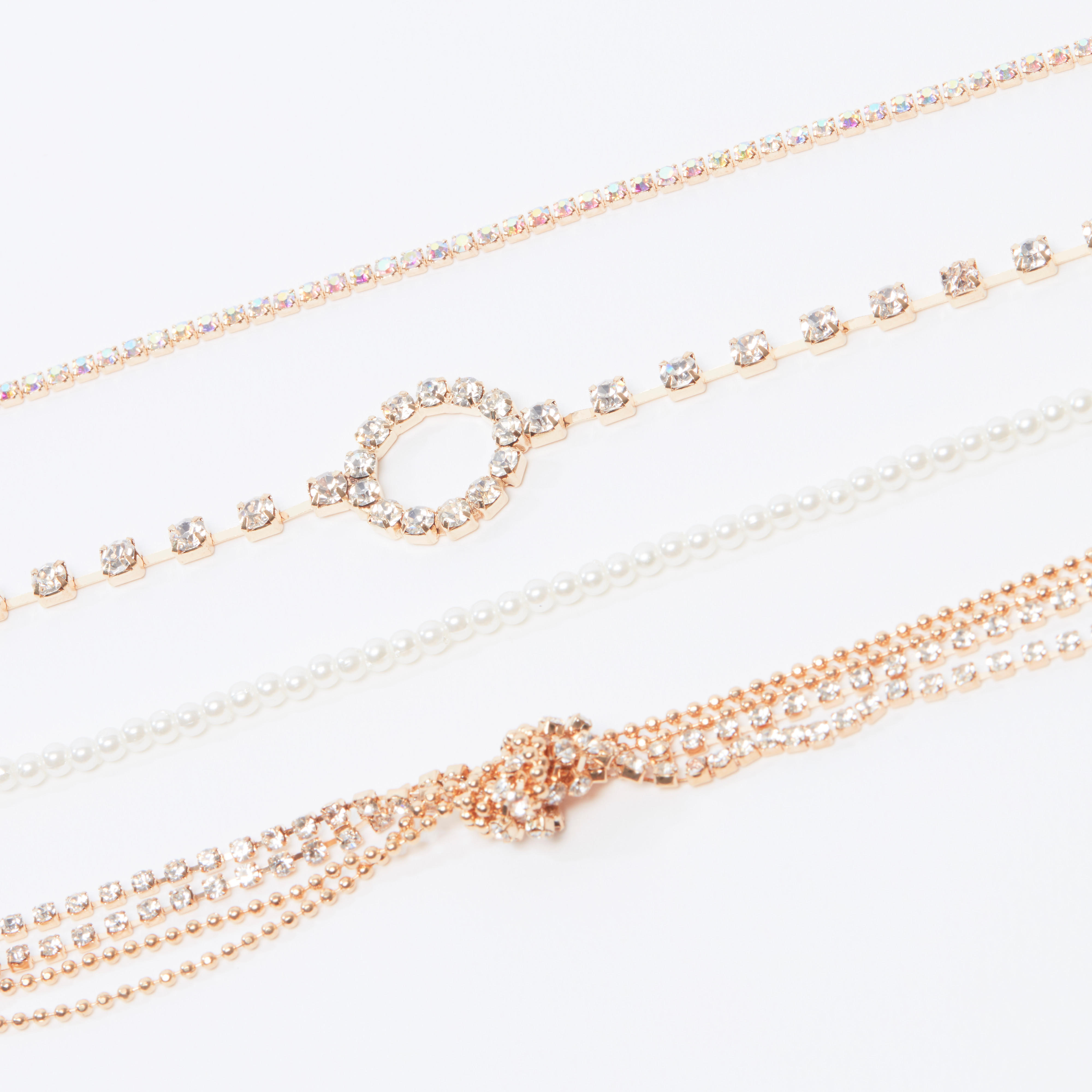 أساور مزينة بمشبك إغلاق - طقم من 4 قطع-women-watchesandjewellery-jewellery-banglesandbracelets-image-3