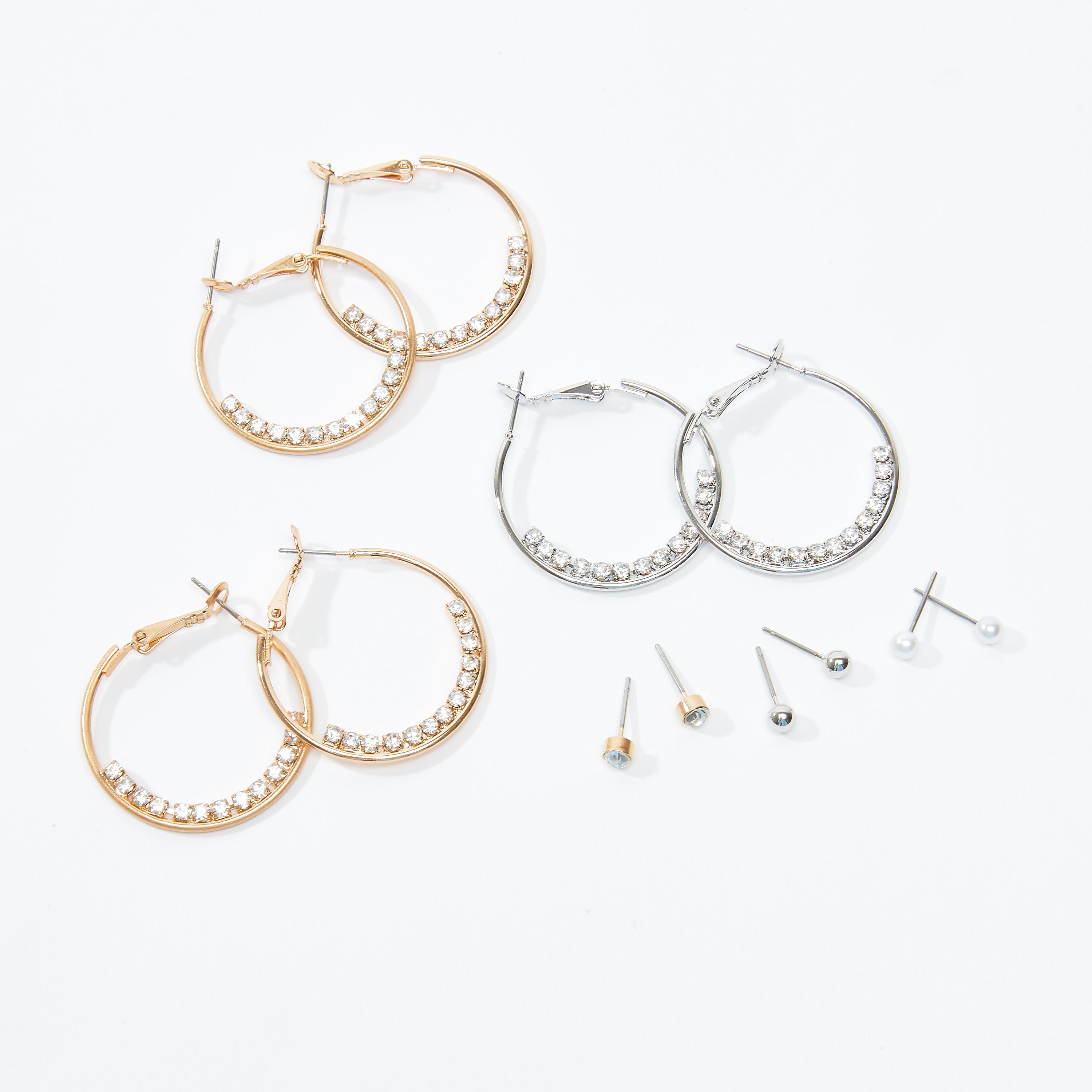 حلقان متنوّعة - طقم من 6 أزواج-women-watchesandjewellery-jewellery-earrings-image-3