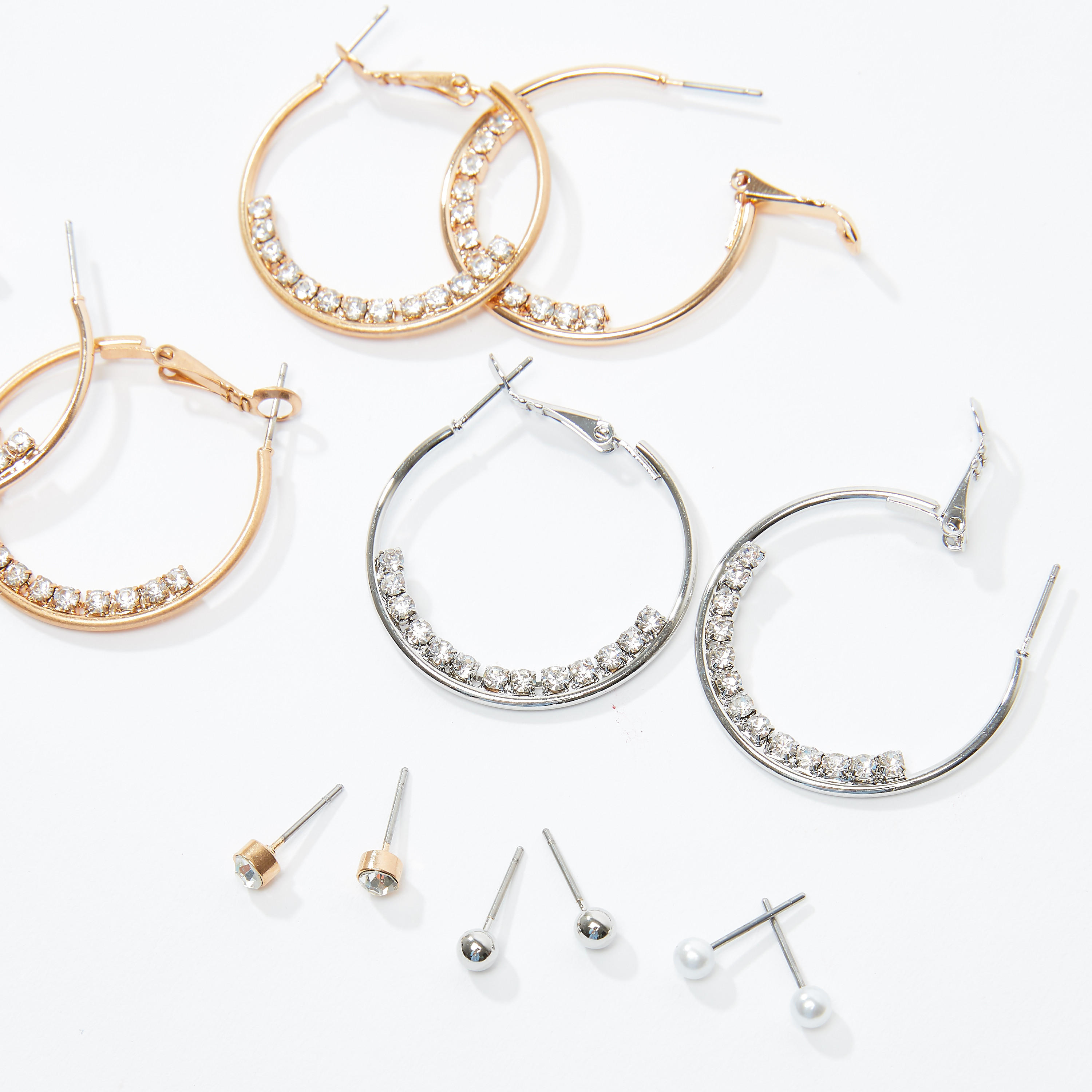 حلقان متنوّعة - طقم من 6 أزواج-women-watchesandjewellery-jewellery-earrings-image-1