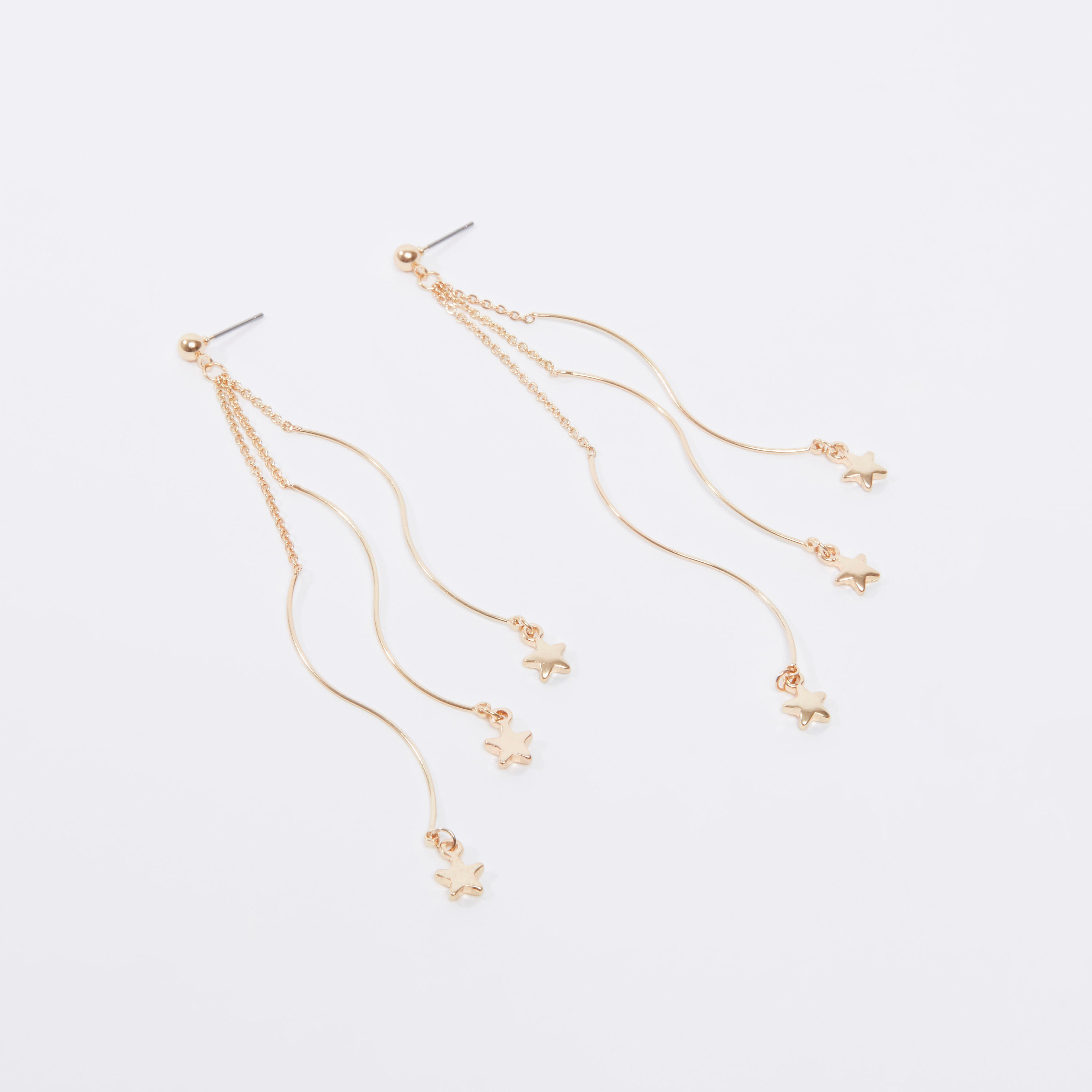 أقراط متدلية بمكبس إغلاق وتزيينات نجمة-women-watchesandjewellery-jewellery-earrings-image-3