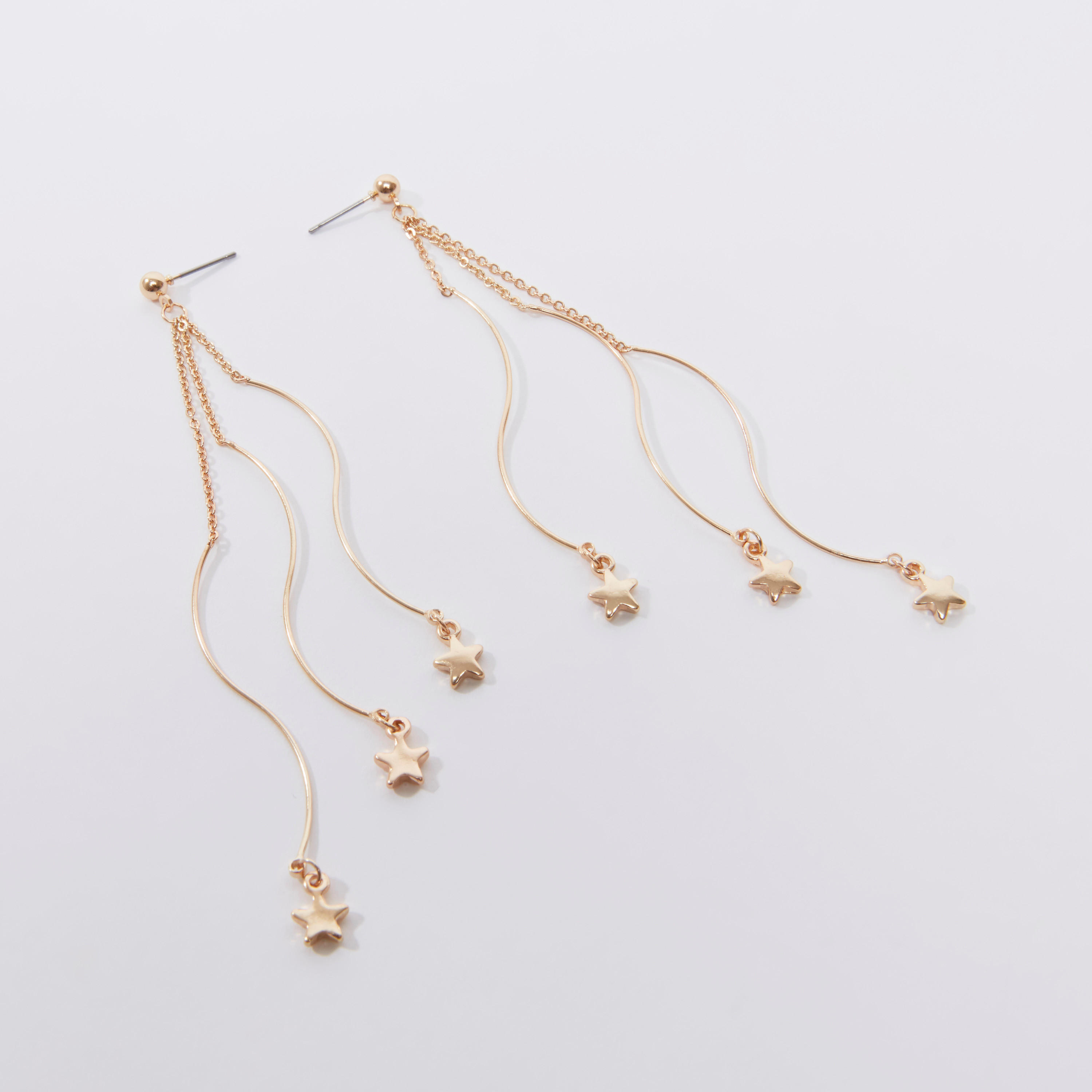 أقراط متدلية بمكبس إغلاق وتزيينات نجمة-women-watchesandjewellery-jewellery-earrings-image-1
