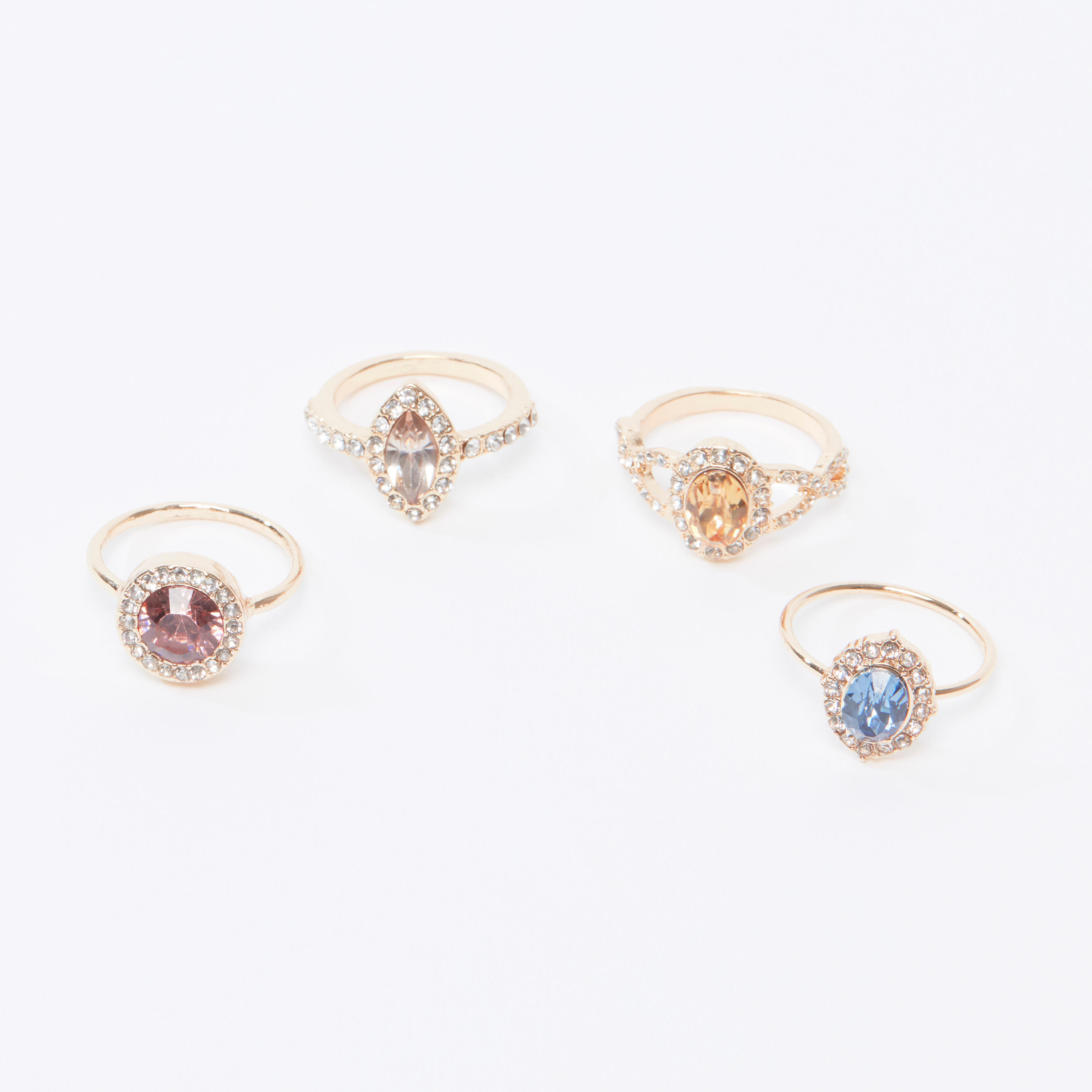 خواتم مرصعة - طقم من 4 قطع-women-watchesandjewellery-jewellery-rings-image-1