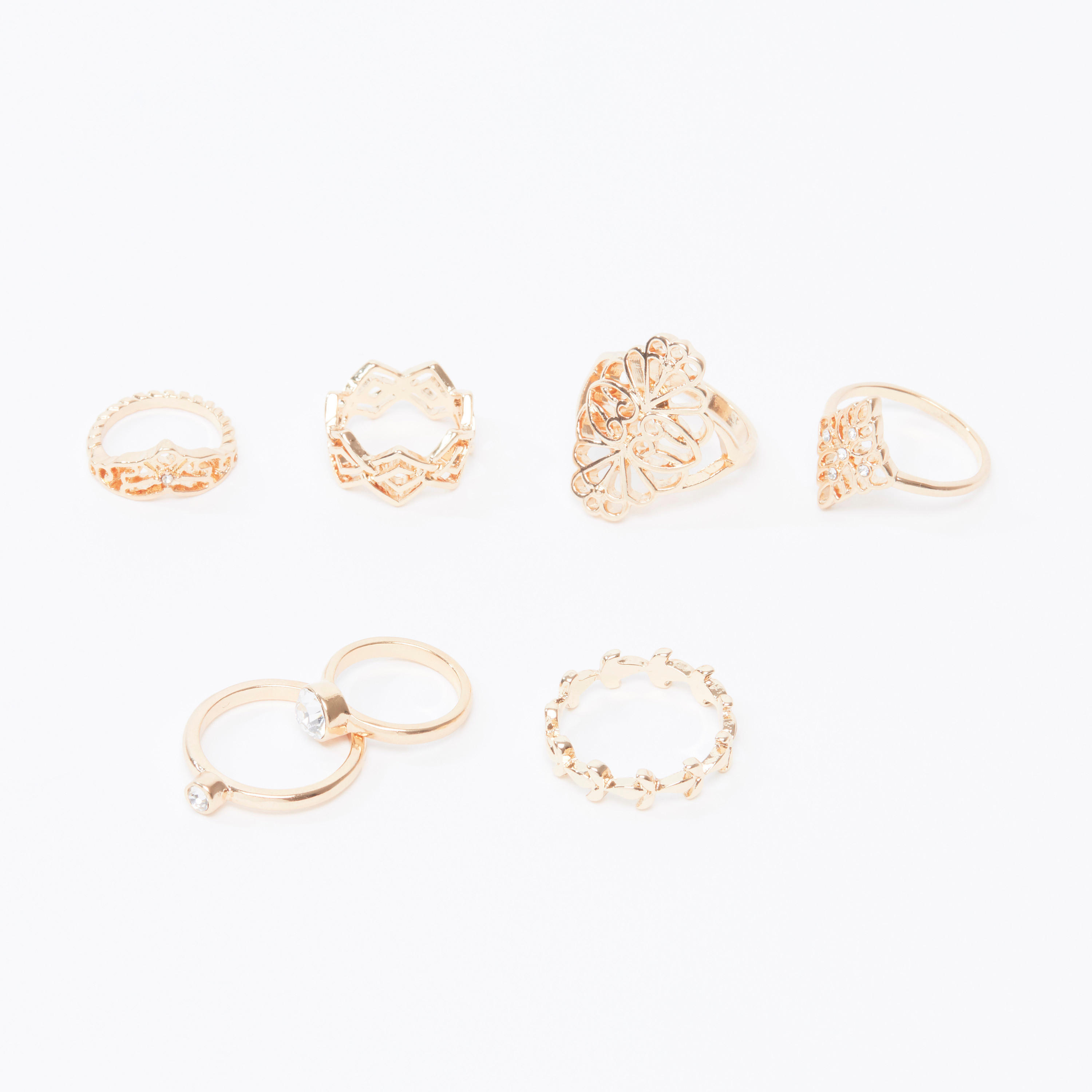 خواتم مزيّنة - طقم من 7 قطع-women-watchesandjewellery-jewellery-rings-image-1