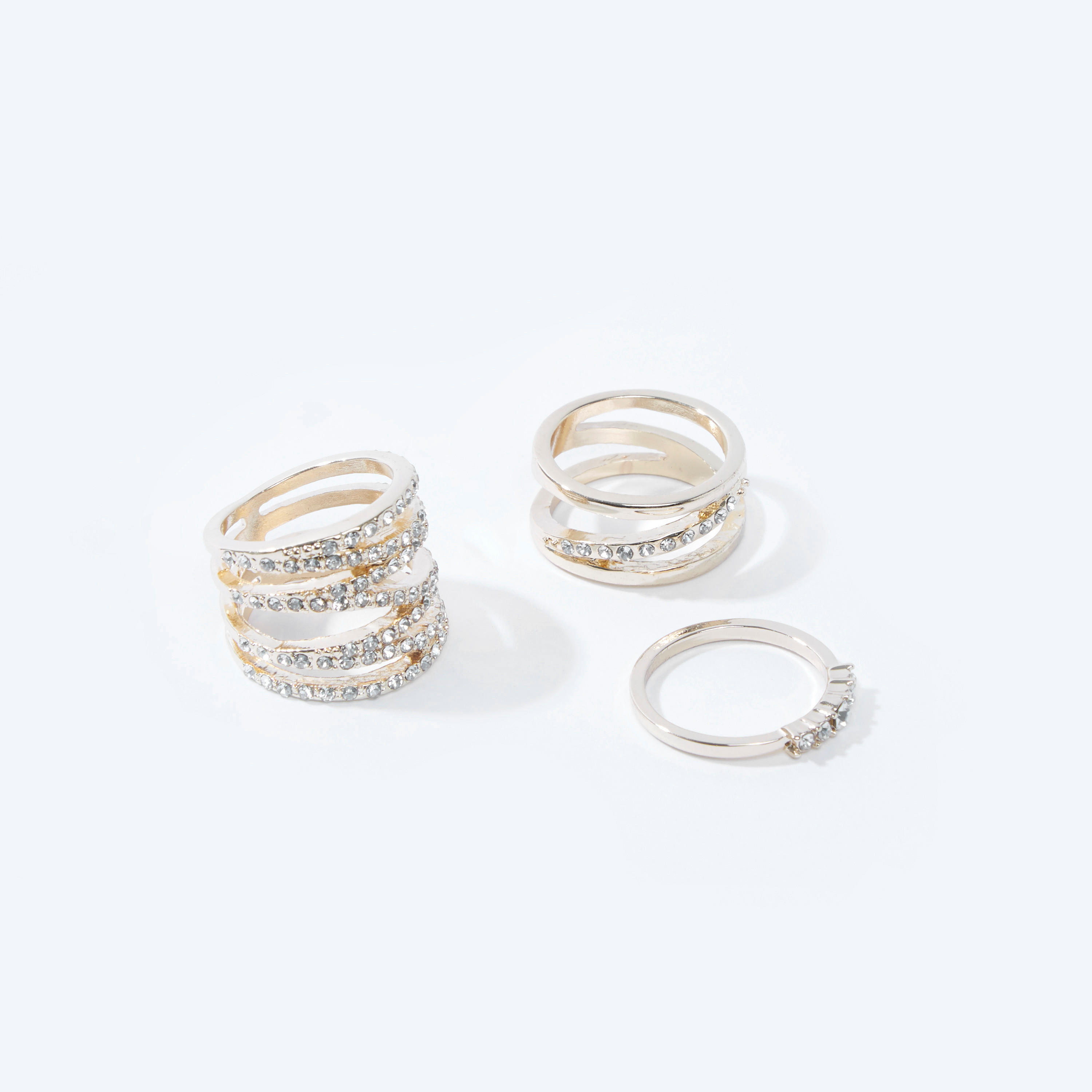 خواتم مرصعة - طقم من 3 قطع-women-watchesandjewellery-jewellery-rings-image-1