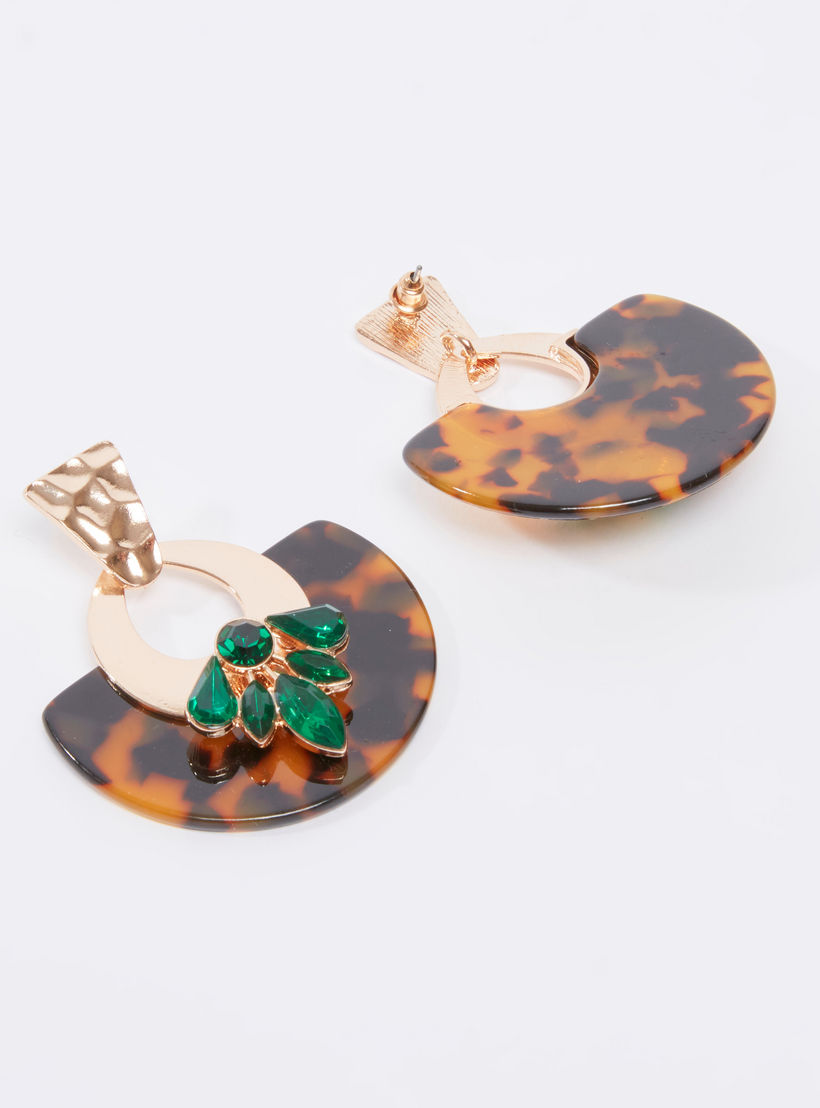 Embellished Dangling Earrings with Pushback Closure-women-watchesandjewellery-jewellery-earrings-image-3