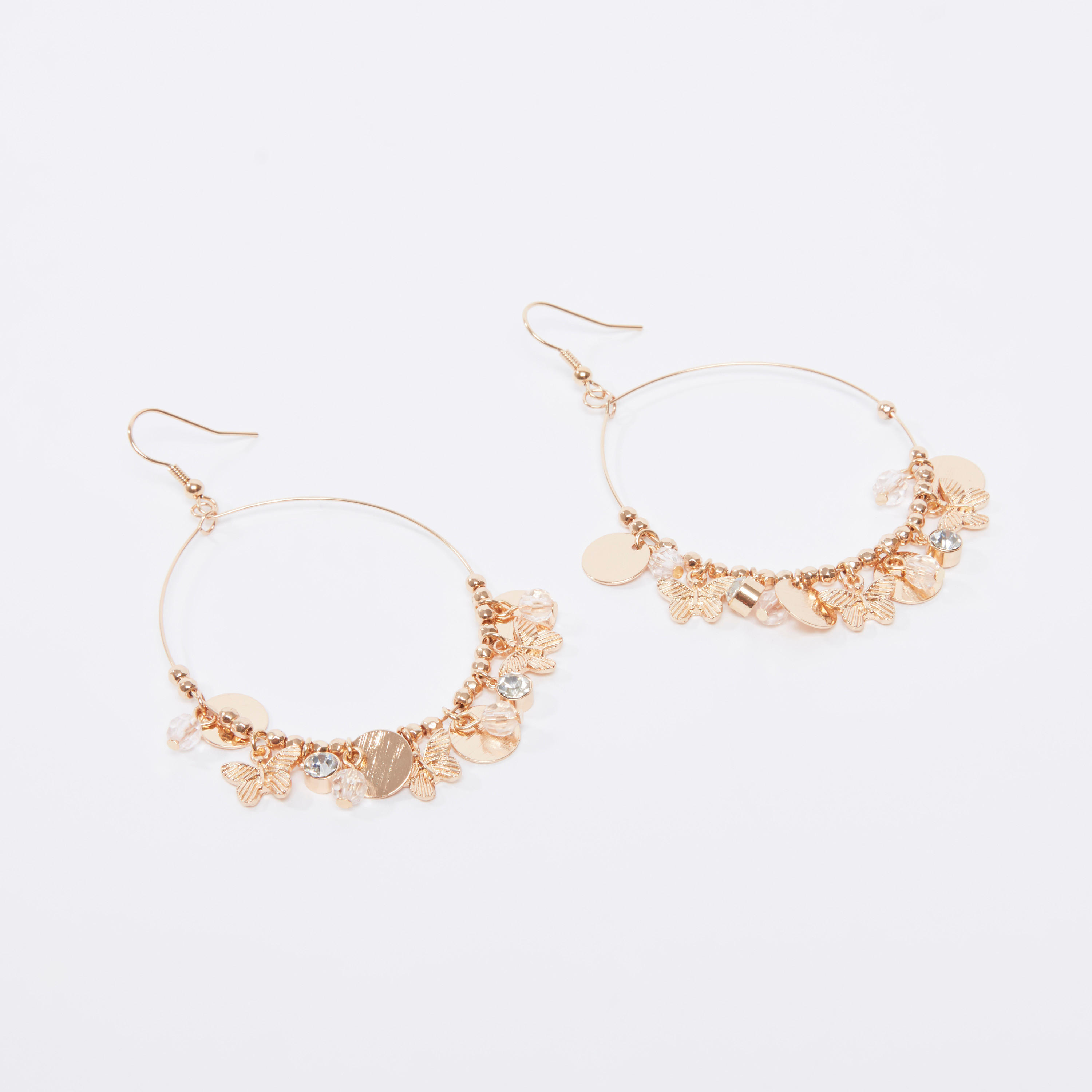 Hoop Earrings with Charms and Fish Hook-women-watchesandjewellery-jewellery-earrings-image-1