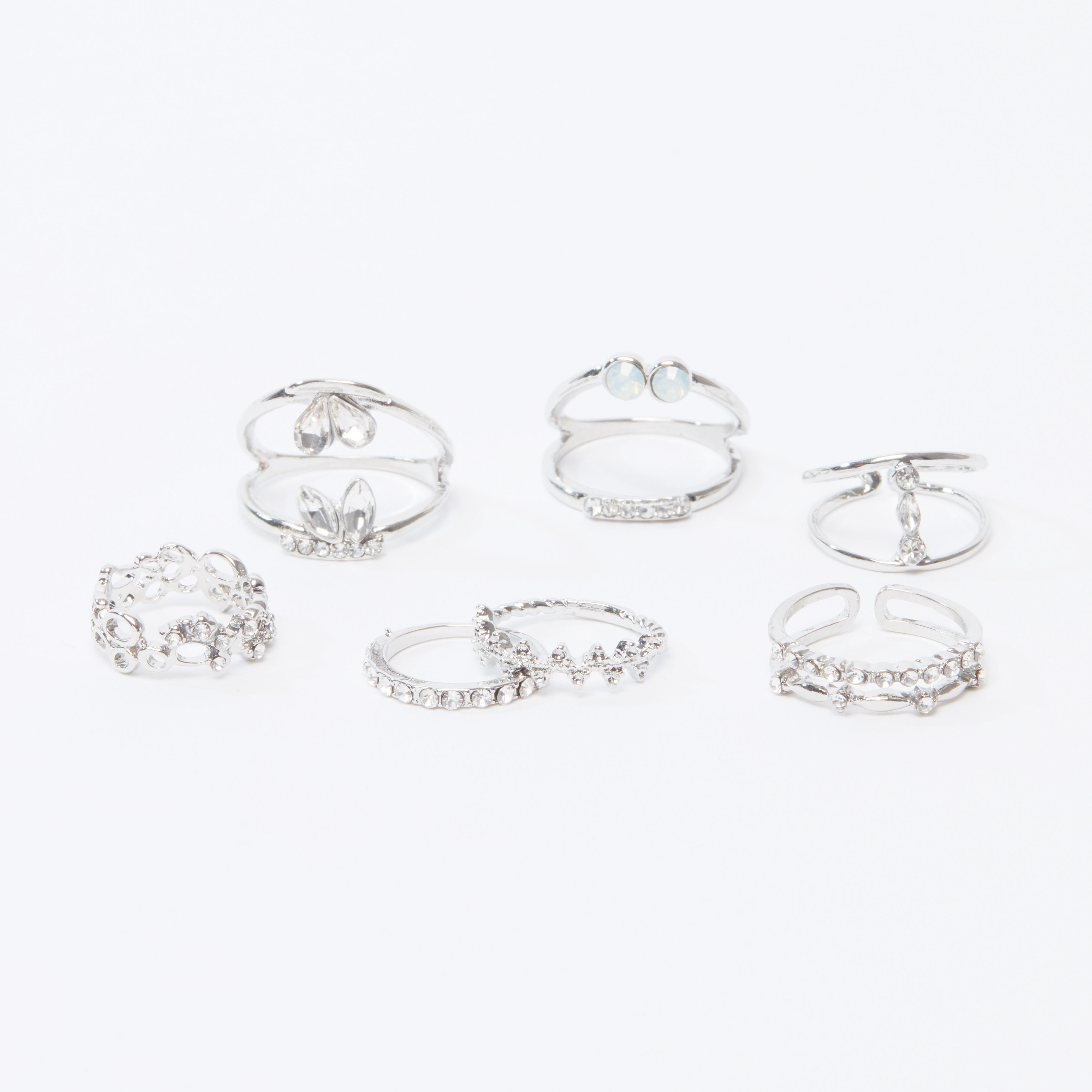 خواتم مزيّنة - طقم من 7 قطع-women-watchesandjewellery-jewellery-rings-image-1