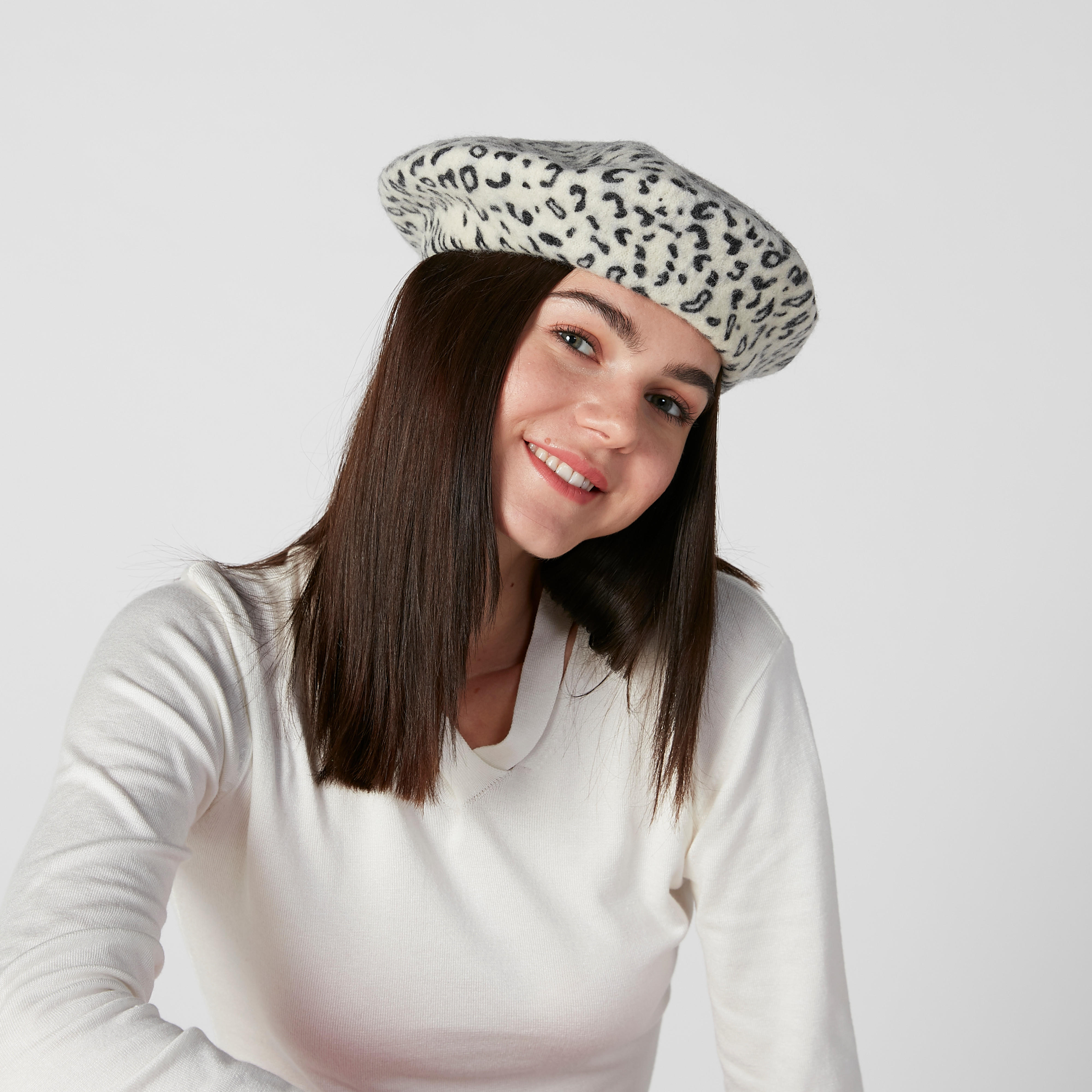 Animal Printed Beret Hat-women-clothingaccessories-capsandhats-image-2