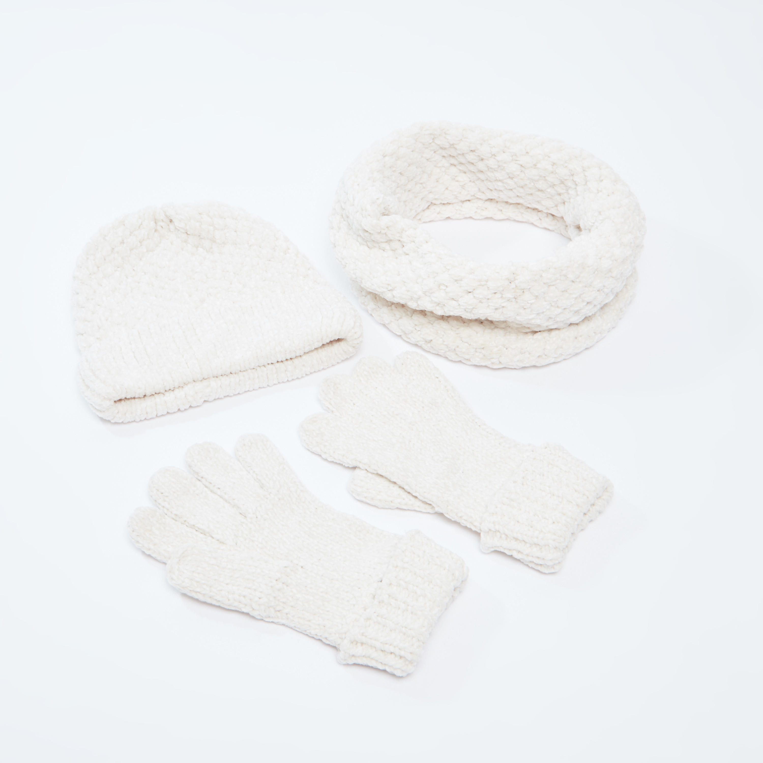 طقم قفازات ووشاح من 3 قطع بارزة الملمس-women-clothingaccessories-scarves-image-1