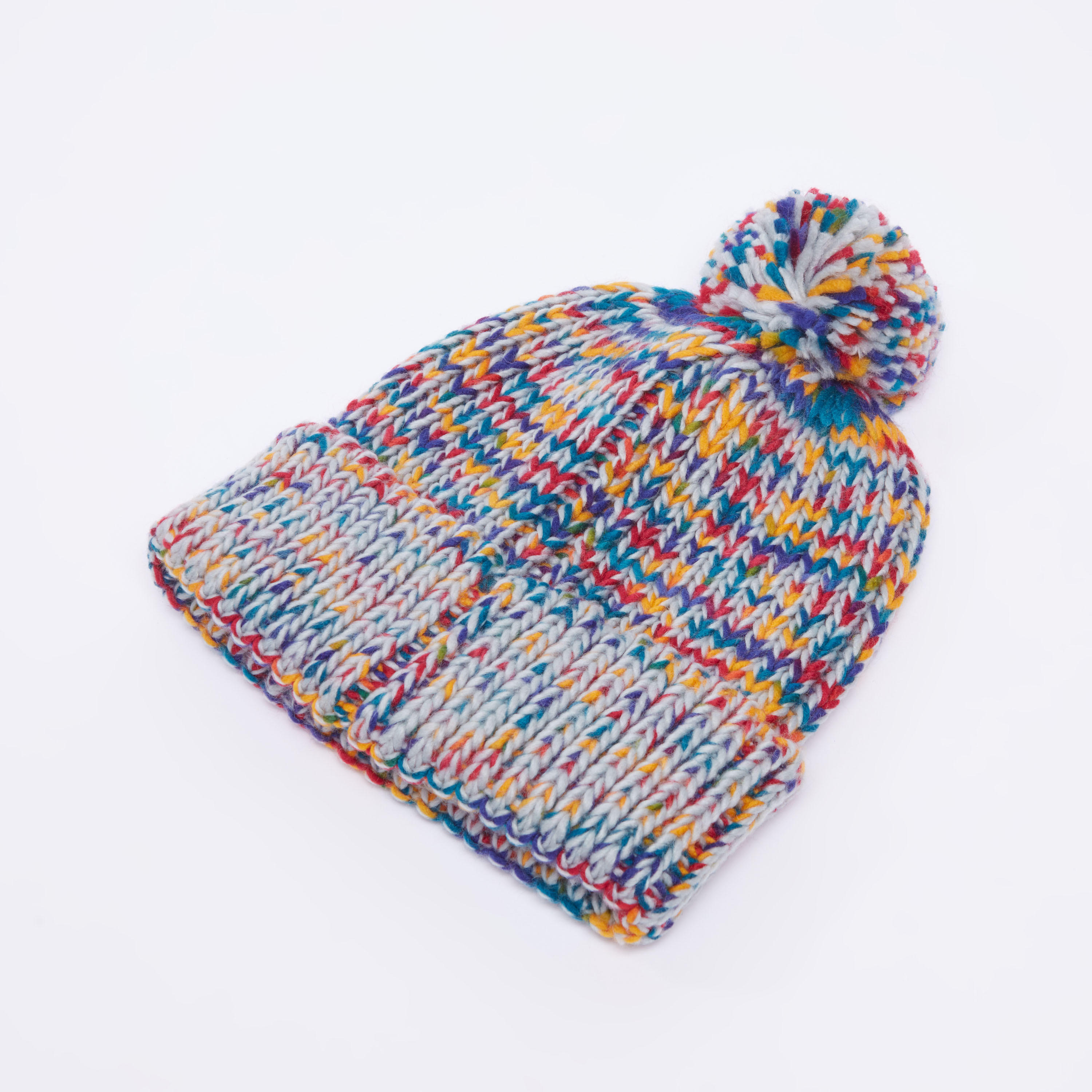 Textured Beanie Cap with Pom-Pom Detail-women-clothingaccessories-capsandhats-image-1