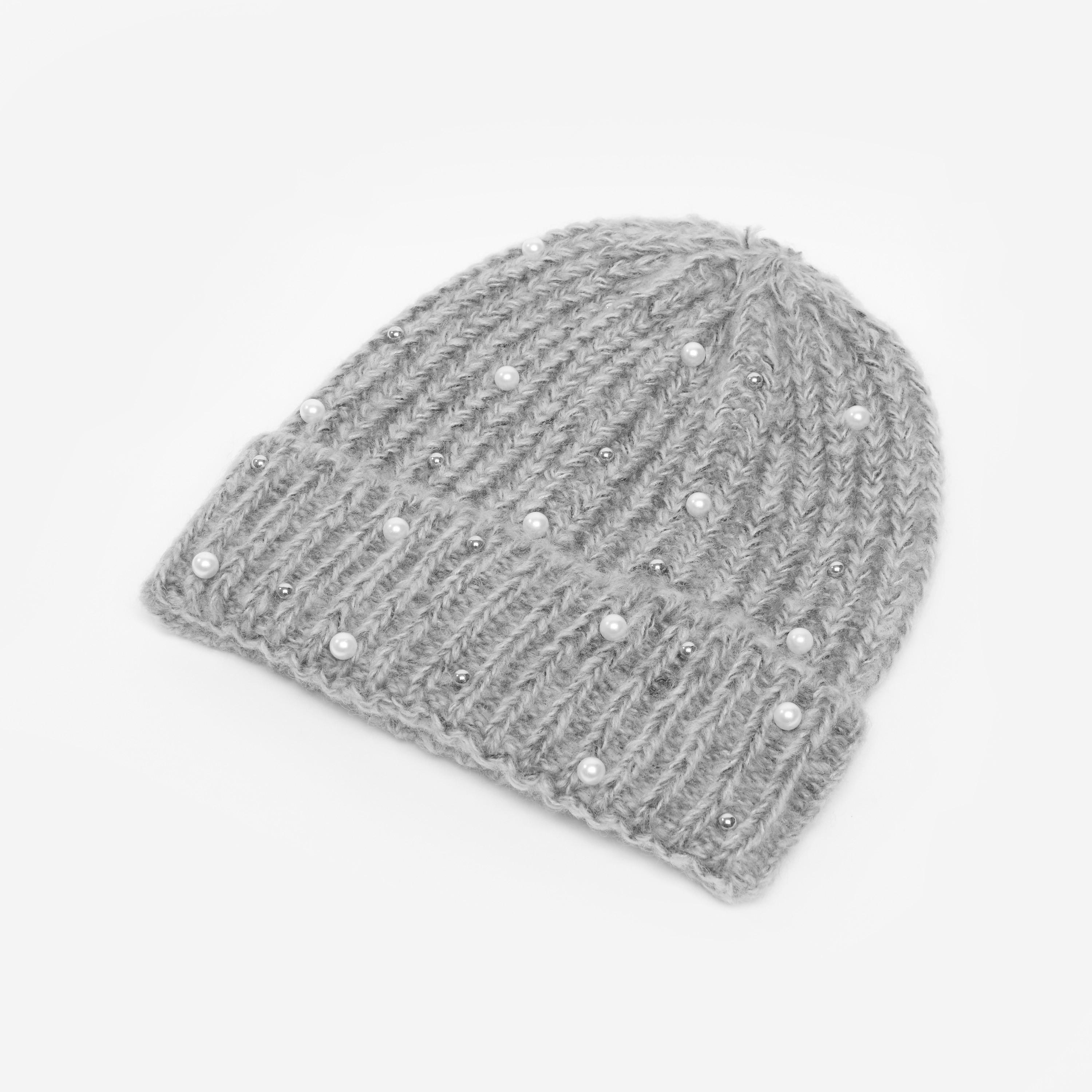 Textured Beanie Cap with Embellishments-women-clothingaccessories-capsandhats-image-1