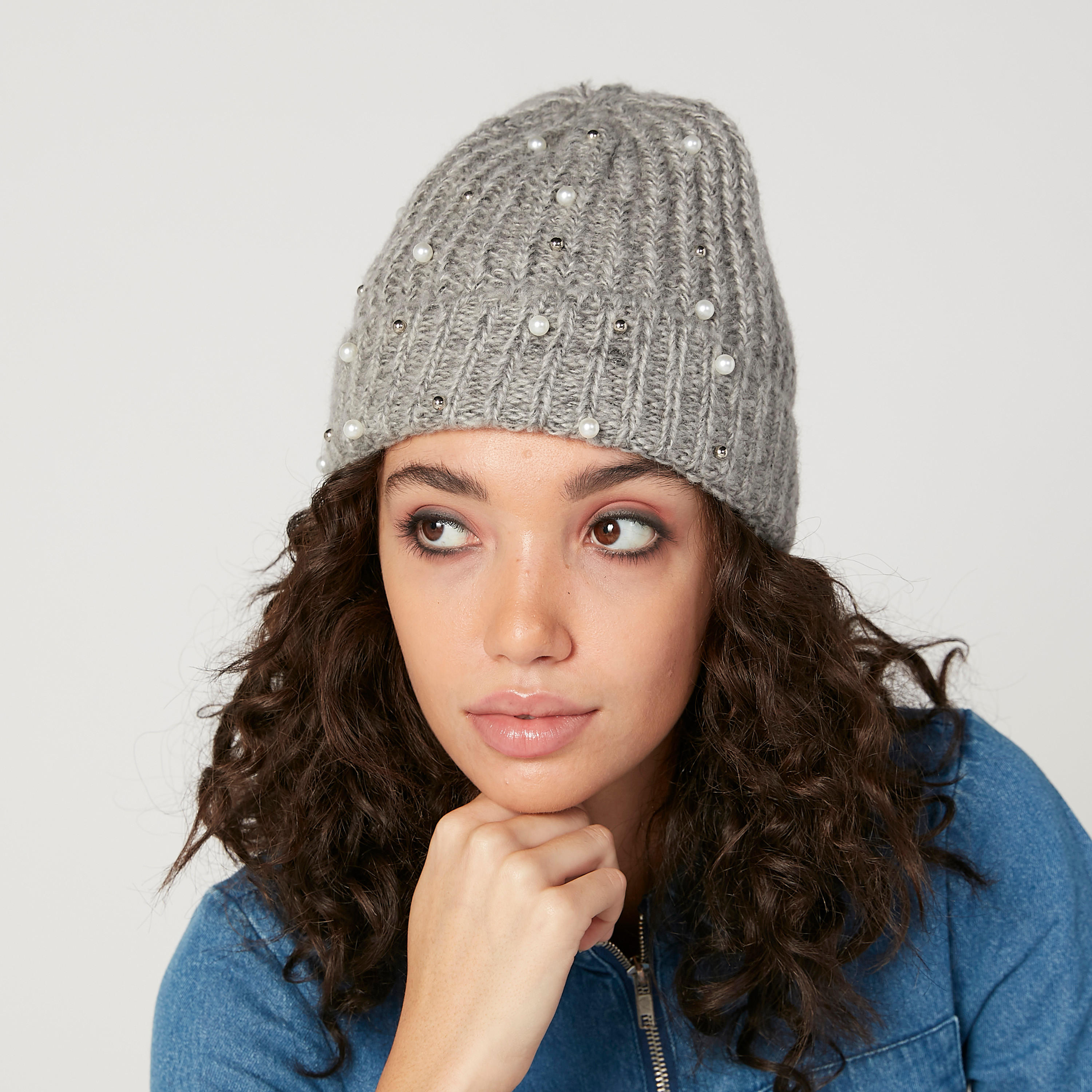 Textured Beanie Cap with Embellishments-women-clothingaccessories-capsandhats-image-2