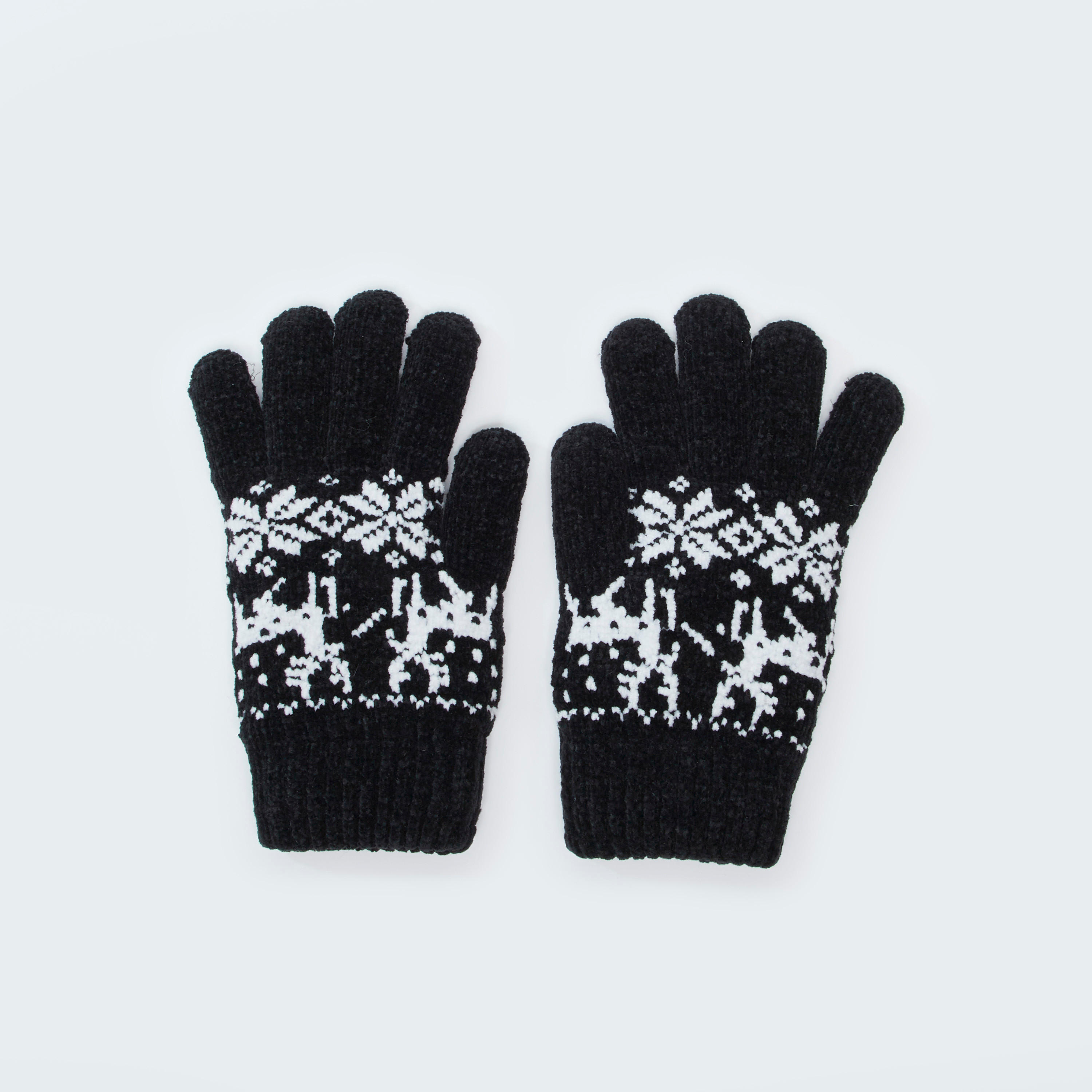 قفازات بارزة الملمس بحوّاف مضلّعة-women-clothingaccessories-gloves-image-1