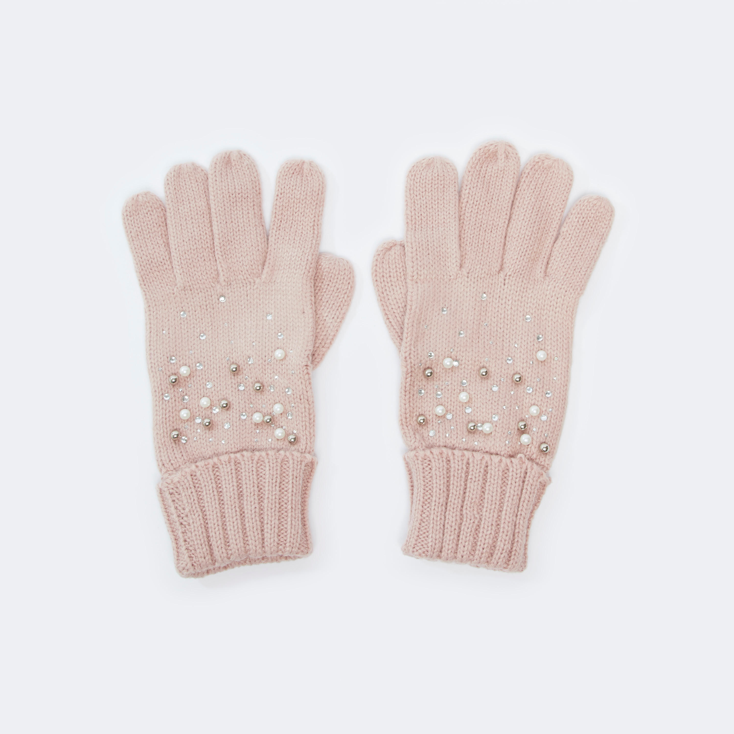 قفازات بارزة الملمس بحوّاف مضلّعة وتزيينات-women-clothingaccessories-gloves-image-1
