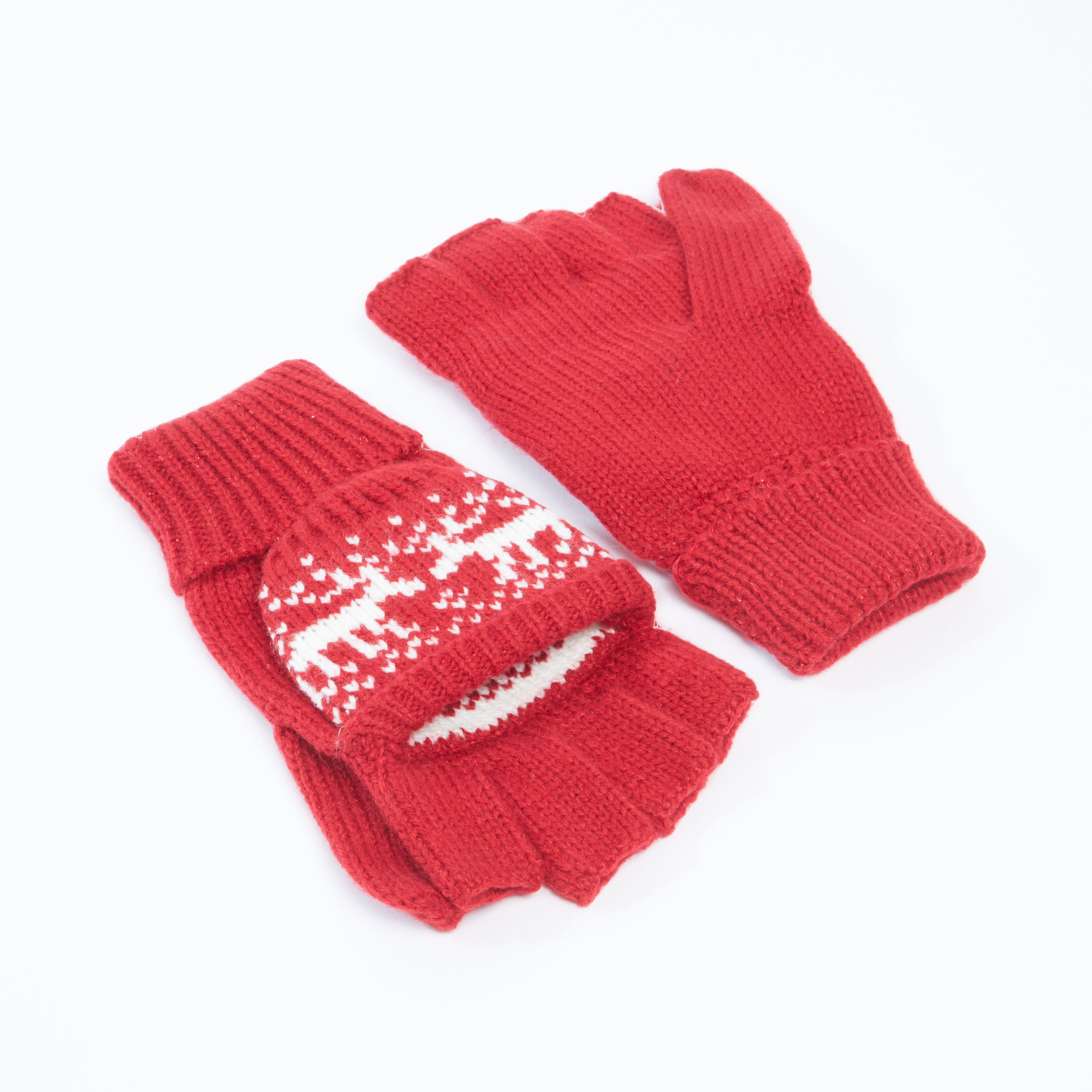 قفازات بارزة الملمس بحوّاف مضلّعة-women-clothingaccessories-gloves-image-2